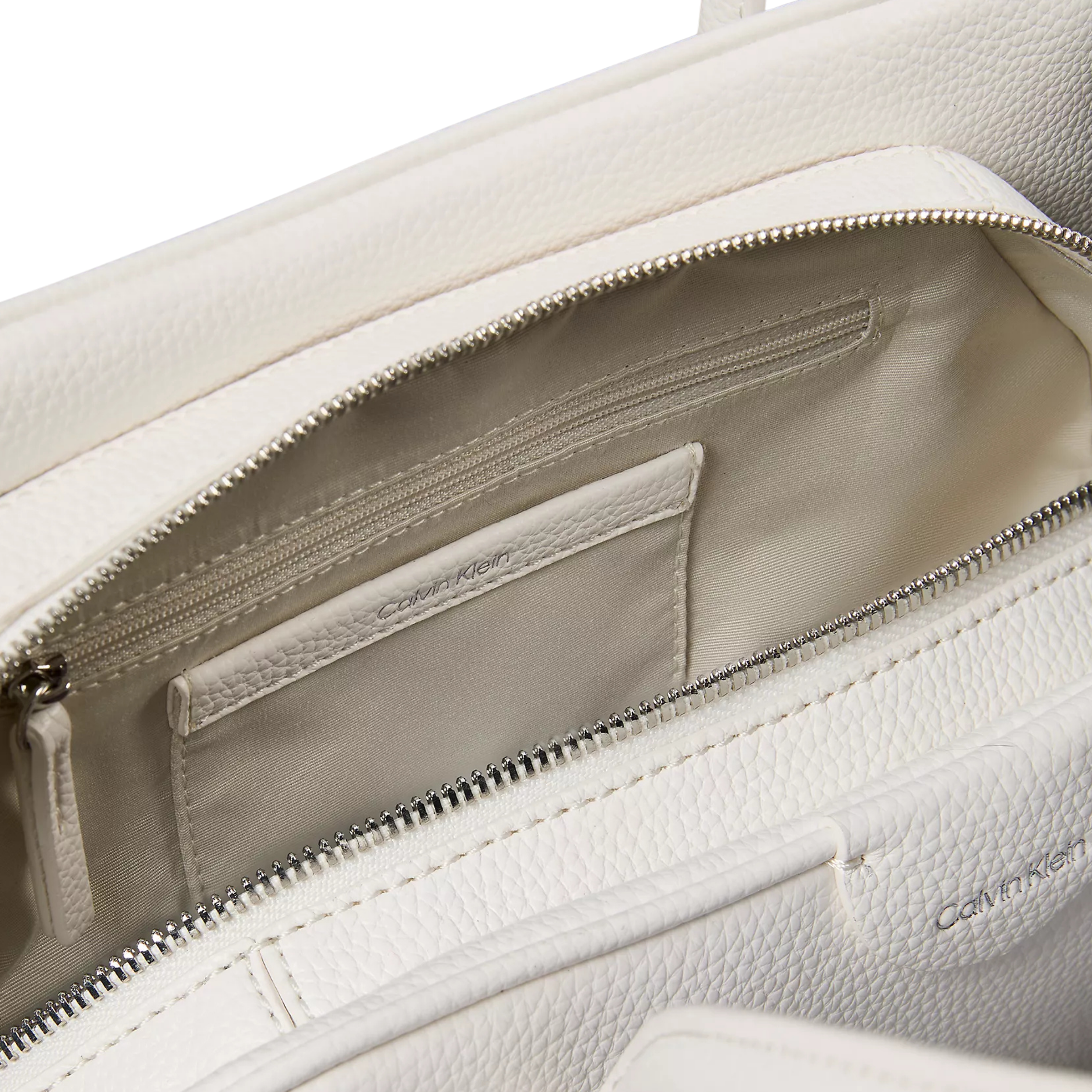 Calvin Klein Women Emblem Logo Shoulder Bag - White Alyssum