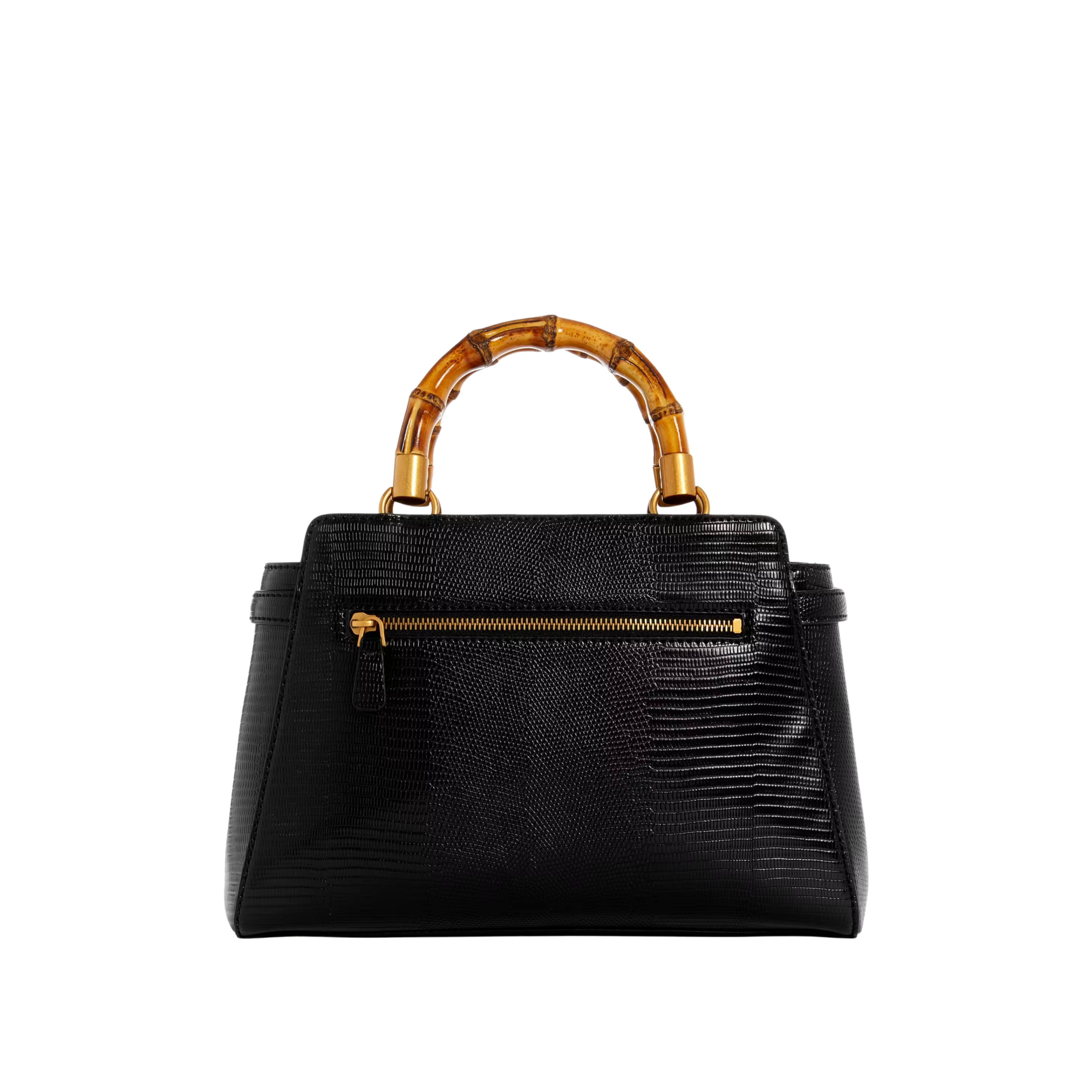 Guess Women Sibel Bamboo Handle Satchel - Black