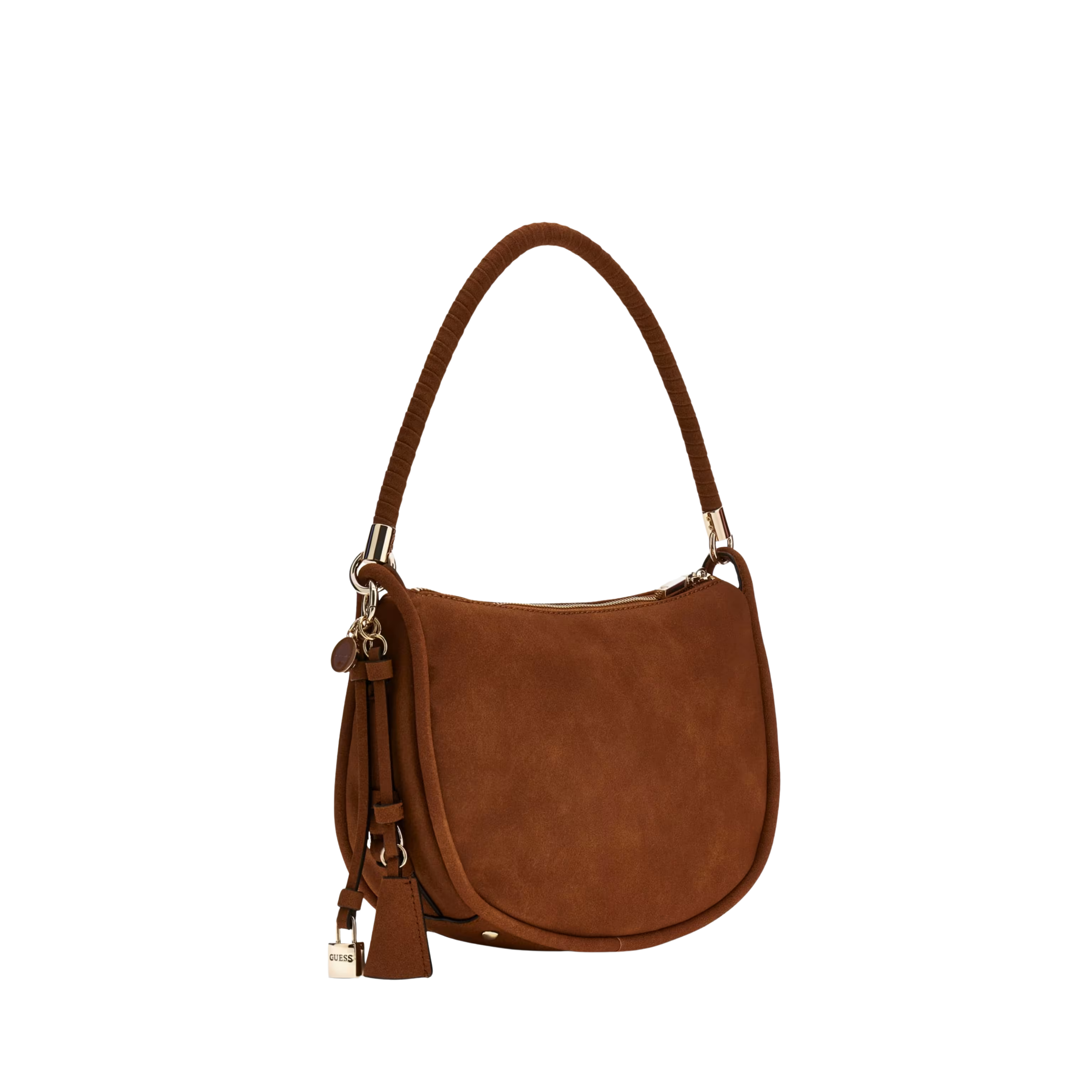 Guess Women Danya Suede Shoulder Bag - Cognac