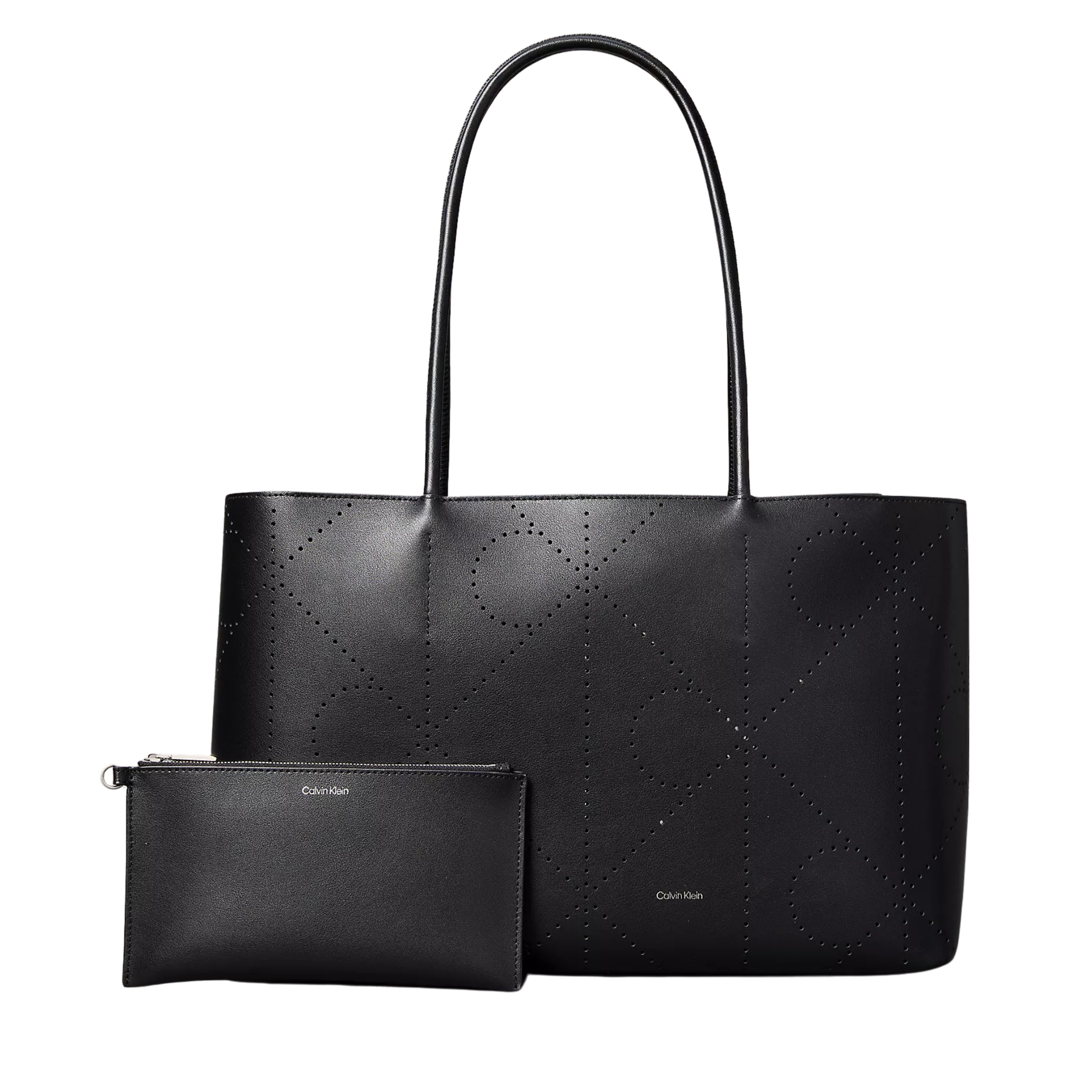 Calvin Klein Women Perforated Emblem Logo Tote Bag - Black