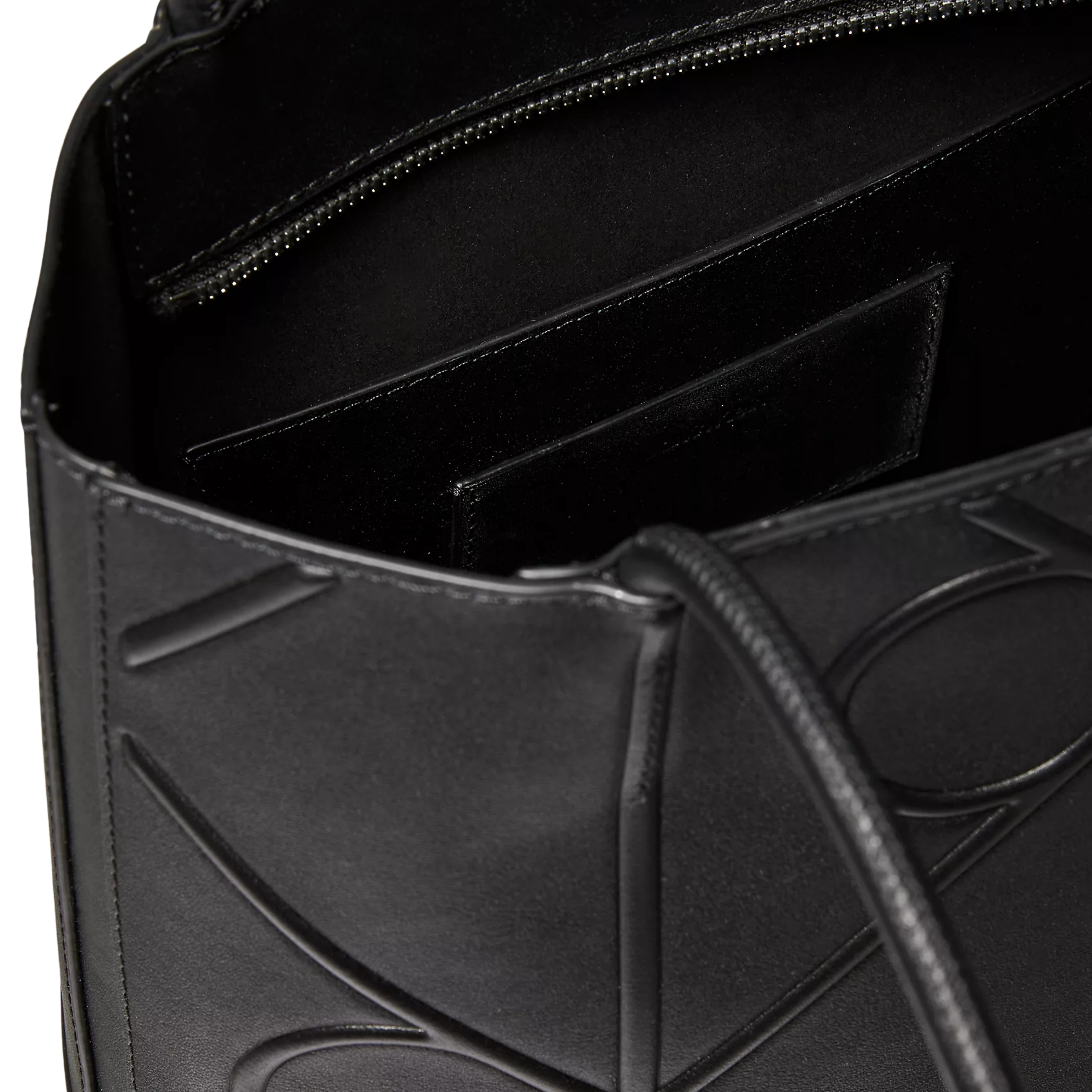 Calvin Klein Women Embossed Emblem Logo Small Tote Bag - Black