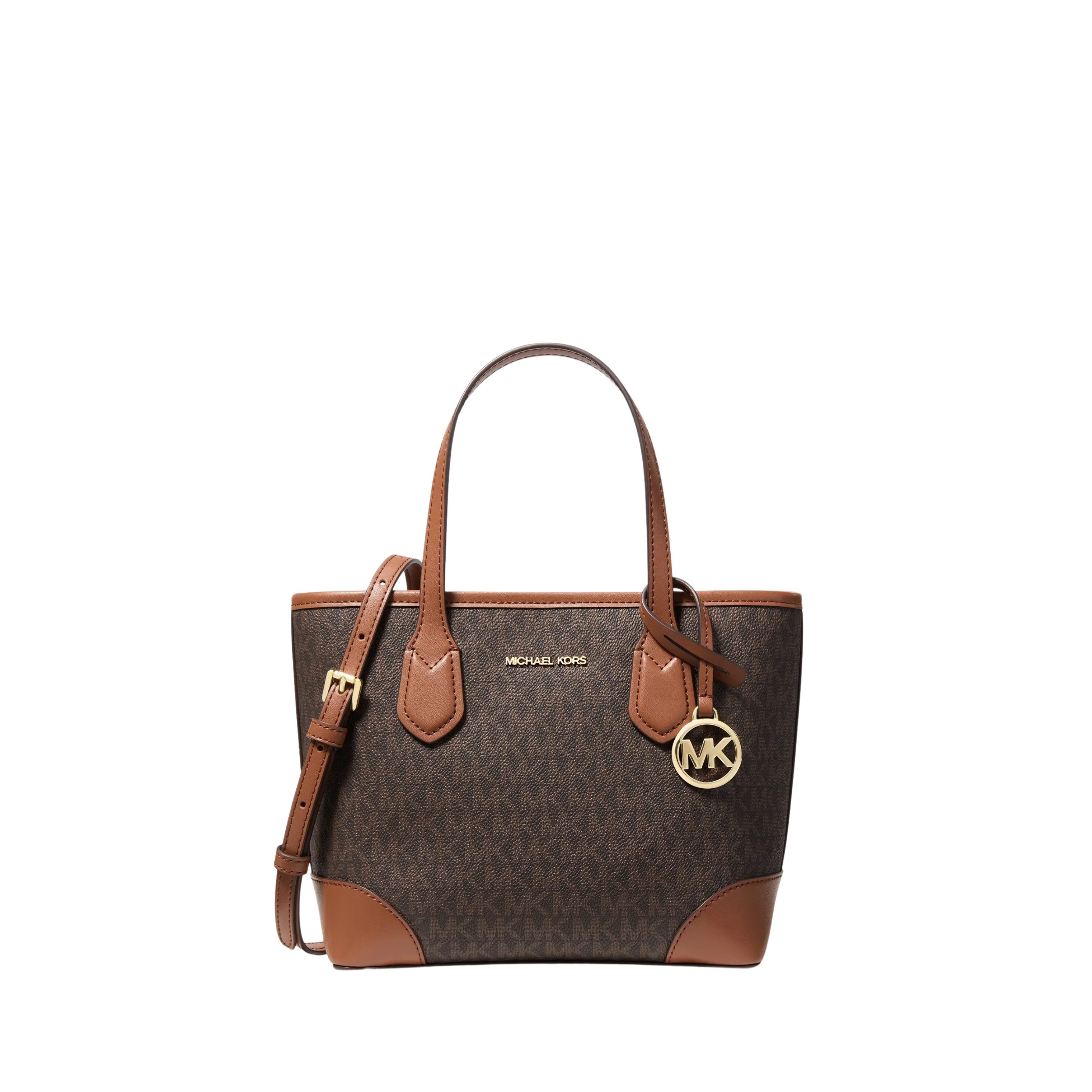 Michael Kors Women Eva Extra Small Signature Logo Convertible Tote Bag - Brown