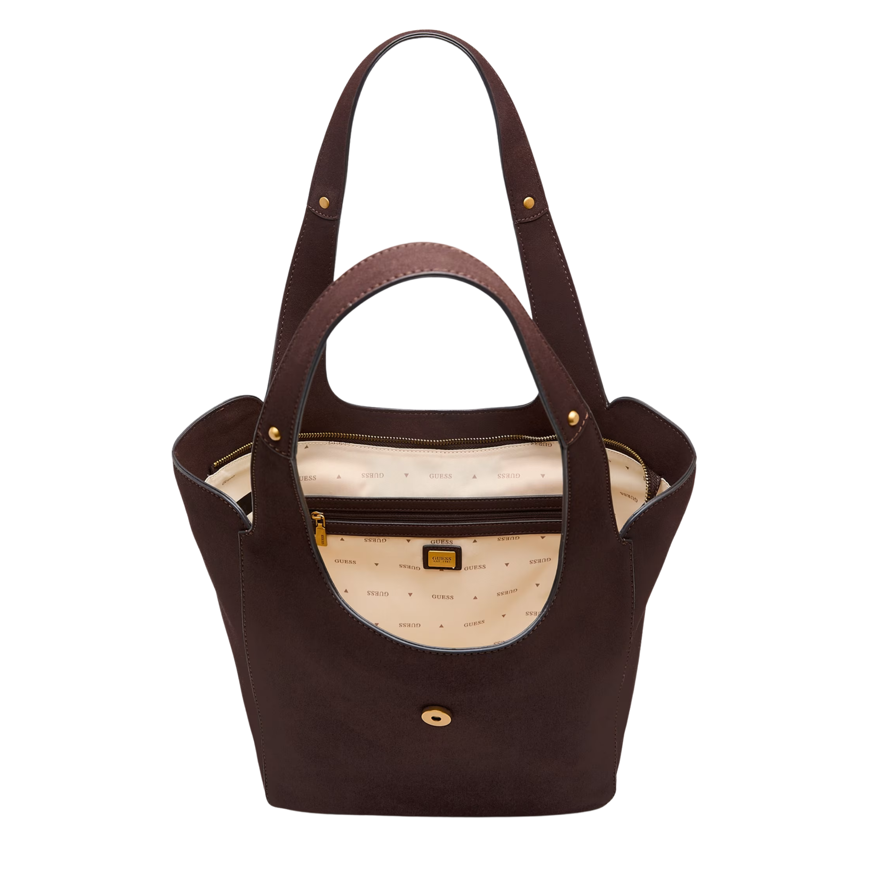 Guess Women Camden Faux Suede Tote - Brown