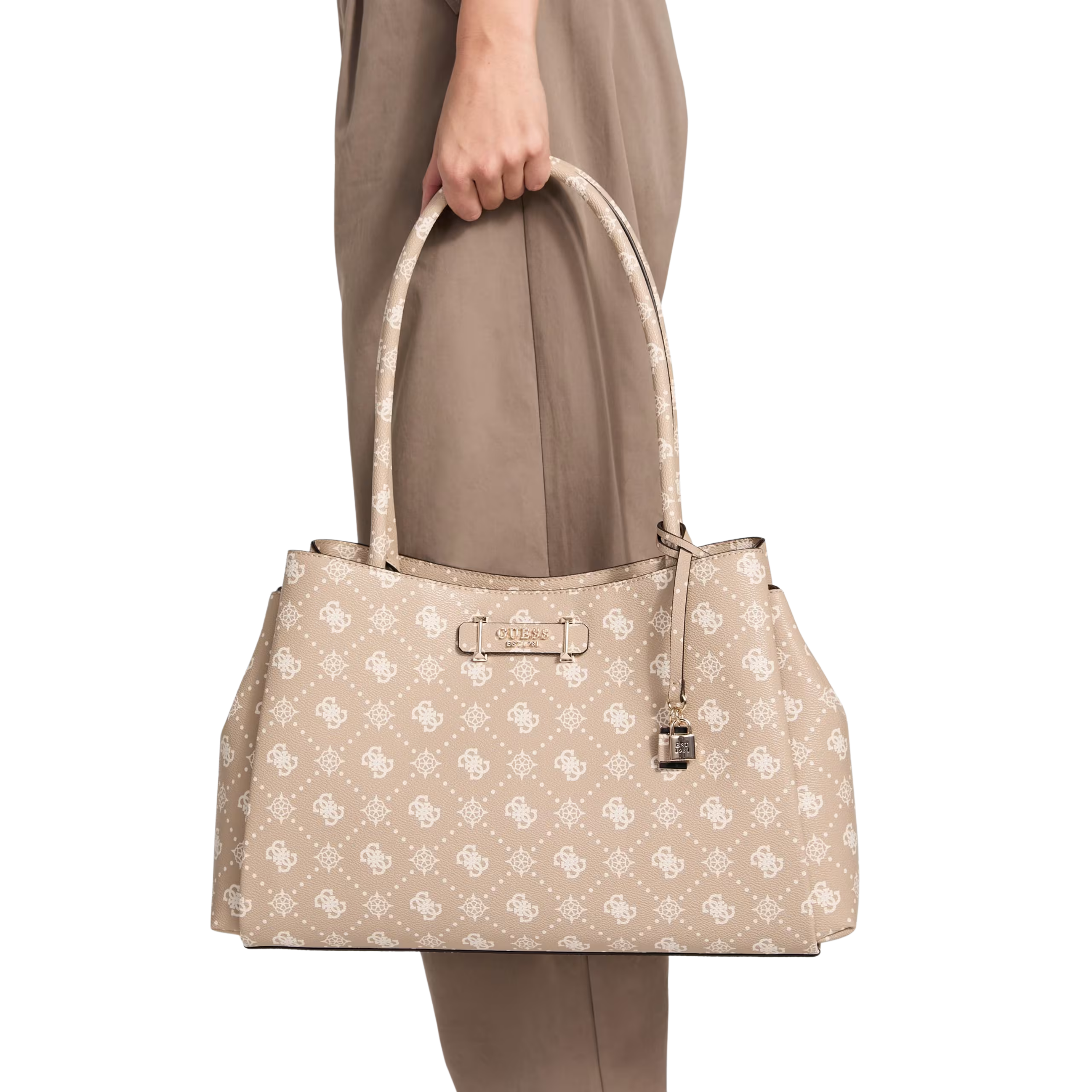 Guess Women Carrie Quattro G Girlfriend Carryall - Beige