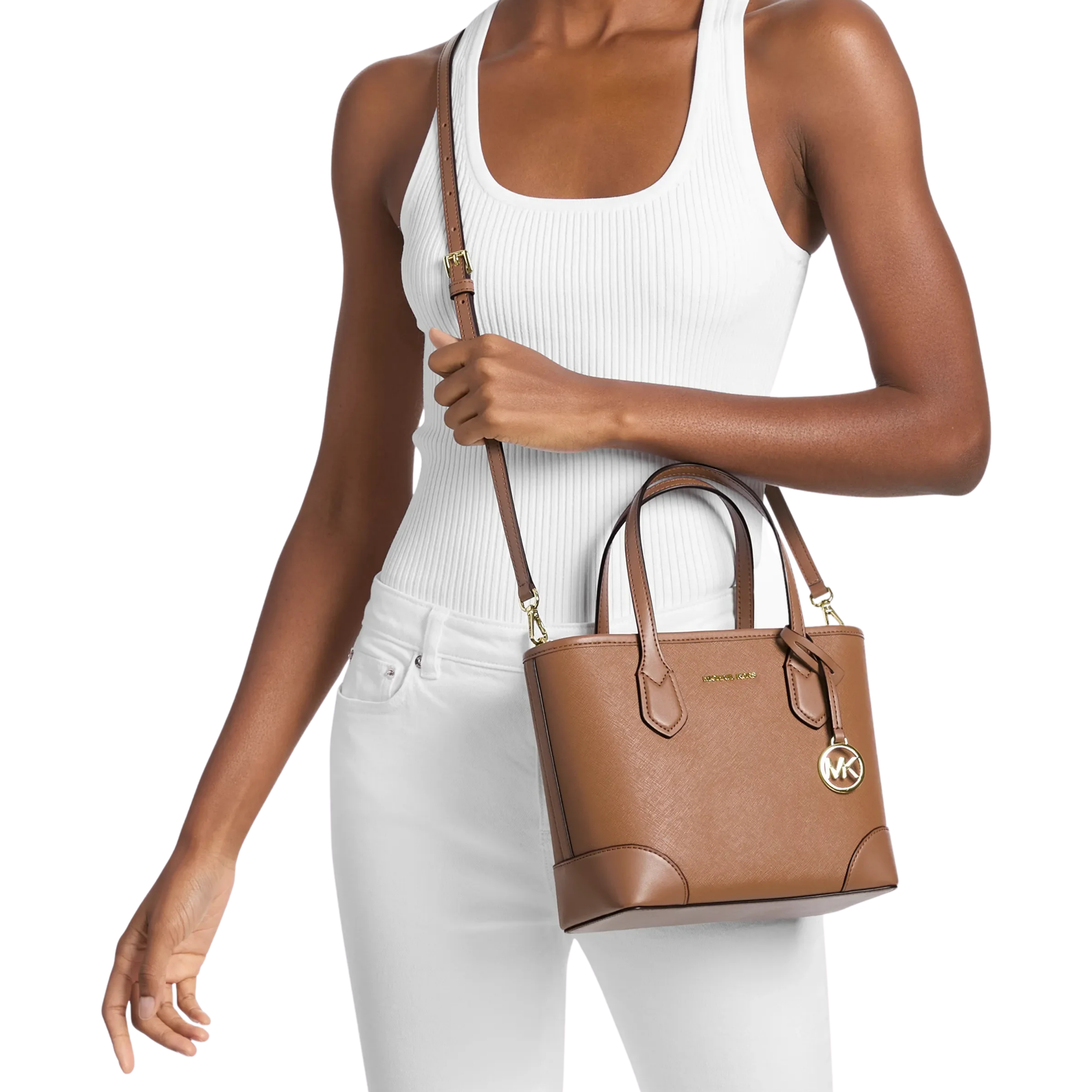 Michael Kors Women Eva Extra Small Leather Convertible Tote Bag - Luggage