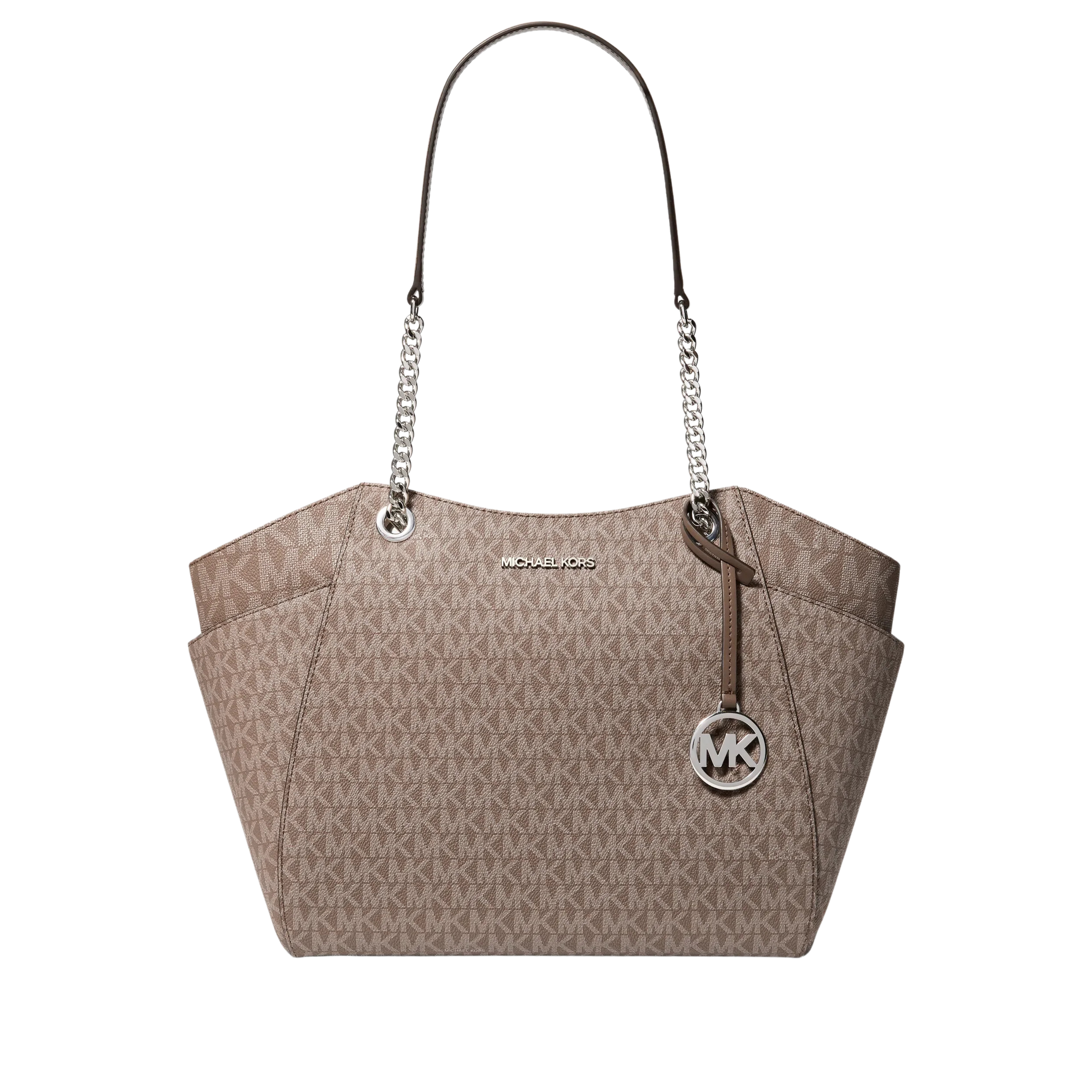 Michael Kors Women Jet Set Large Signature Logo Shoulder Bag - Mushroom