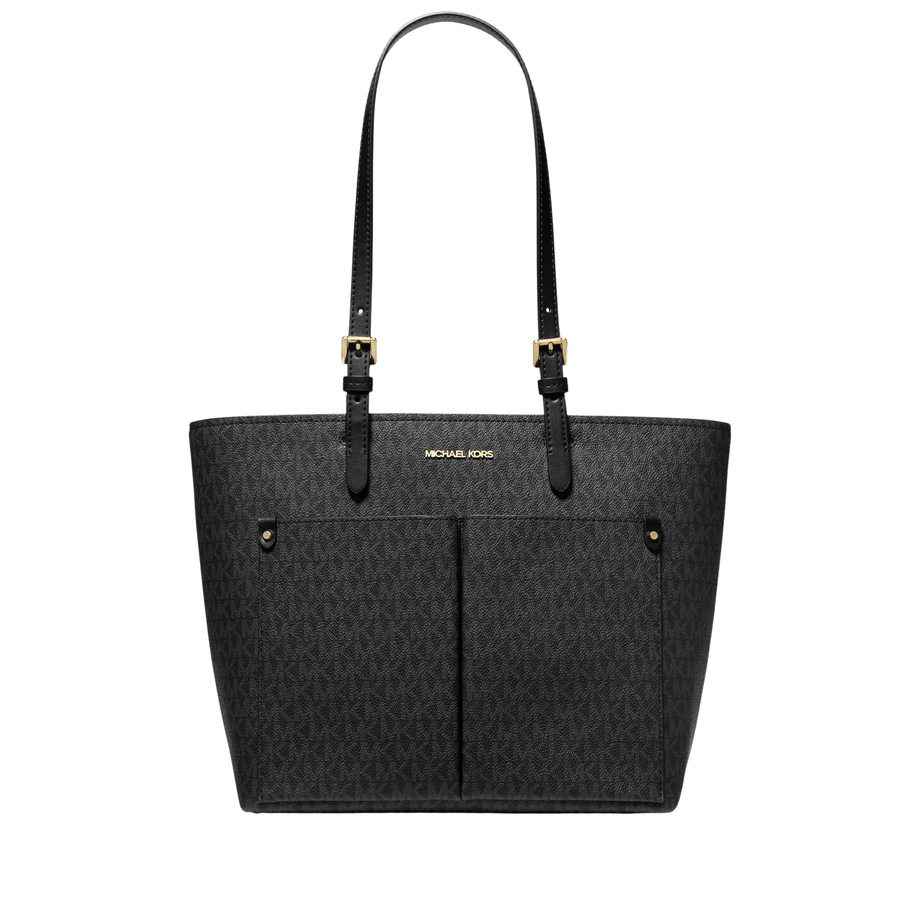 Michael Kors Women Jet Set Medium Logo Pocket Tote Bag - Black