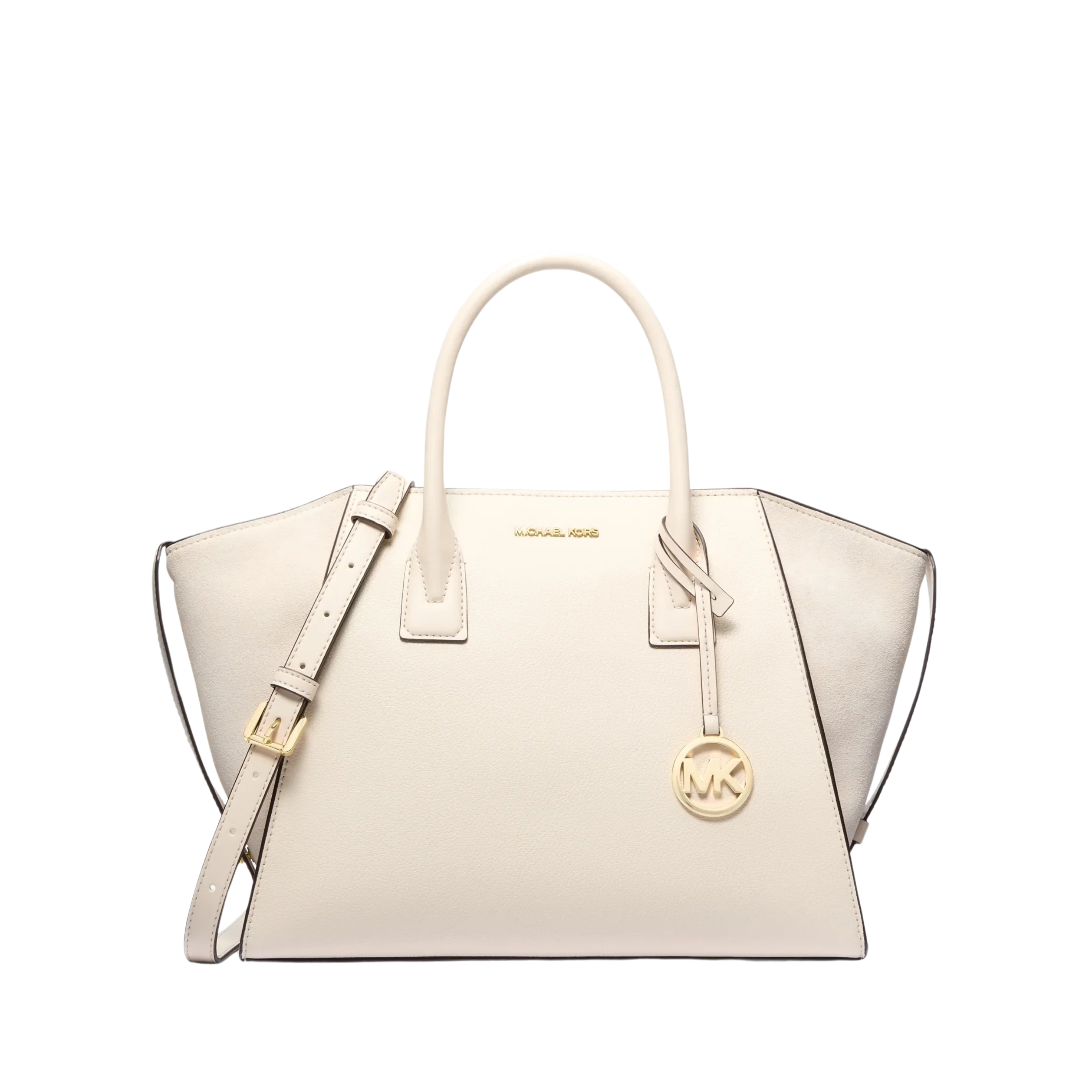 Michael Kors Women Avril Large Leather and Suede Satchel - Lt Cream