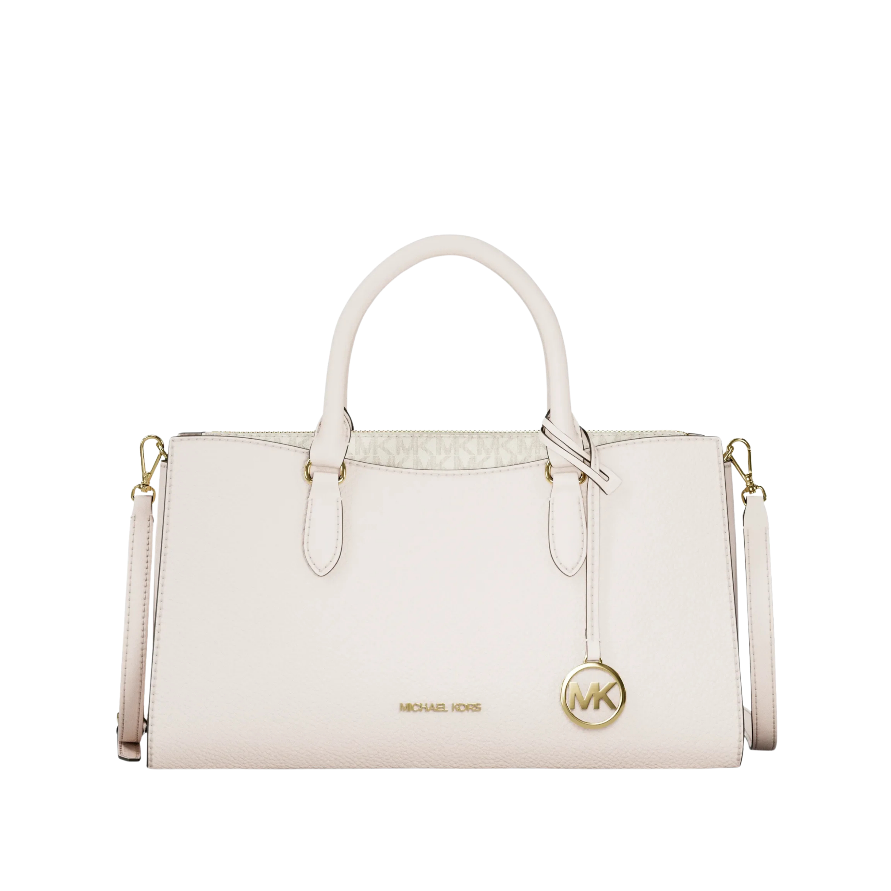 Michael Kors Women Arden Medium Leather Top Zip Satchel - Lt Cream