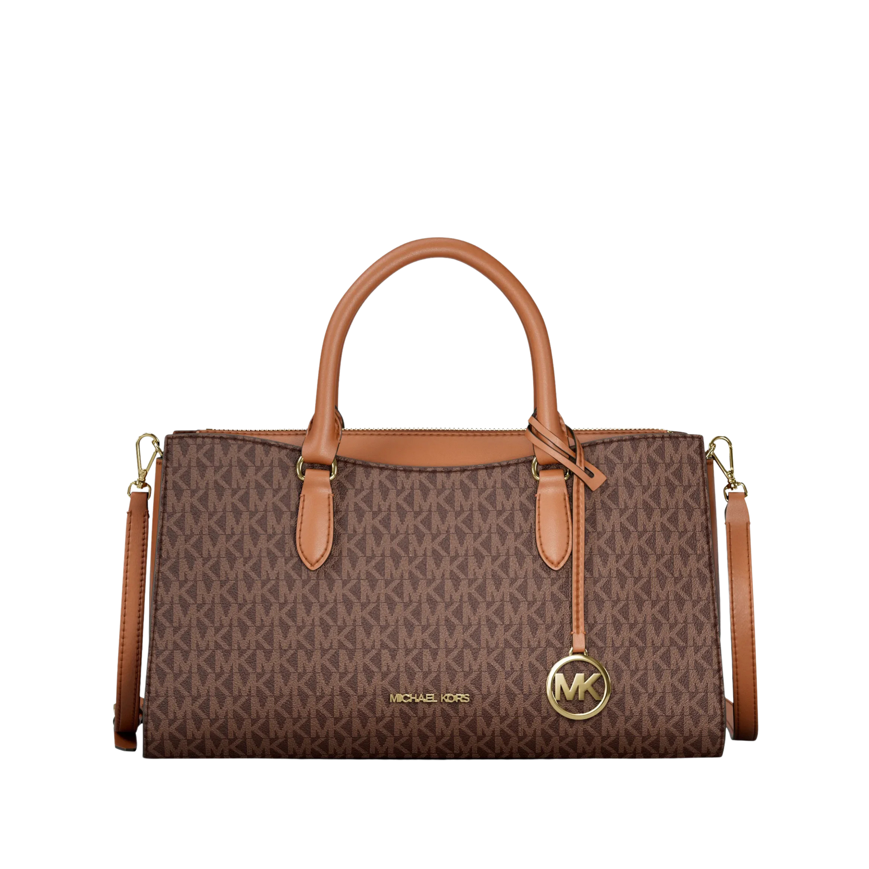 Michael Kors Women Arden Medium Signature Logo Top Zip Satchel - Brown
