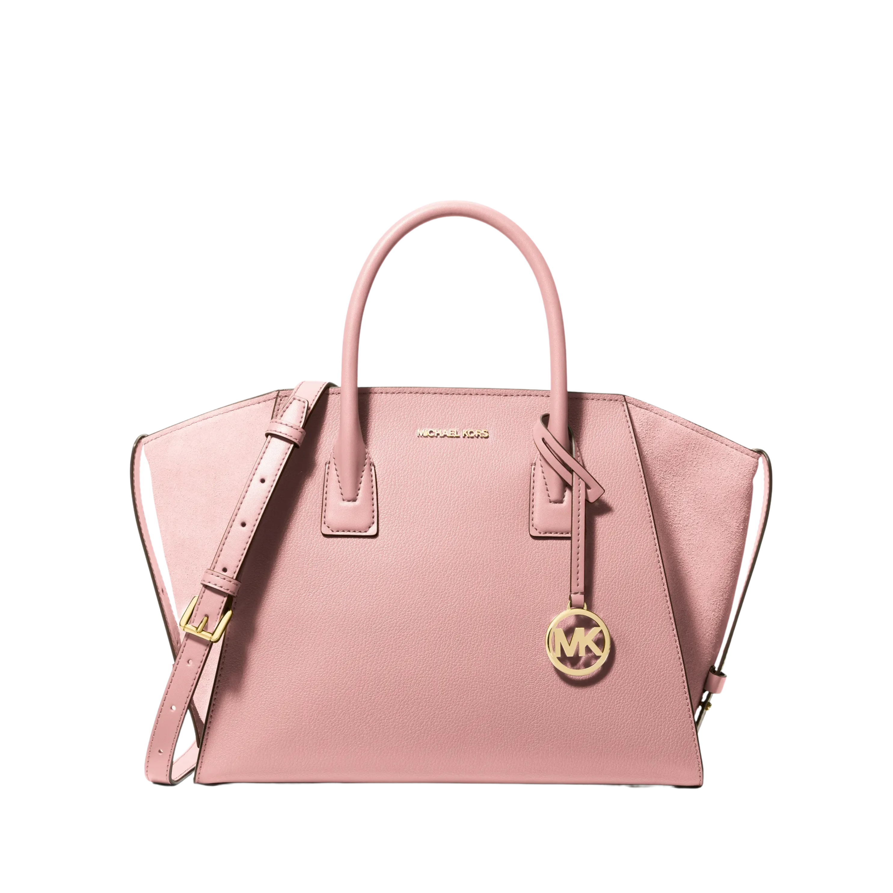 Michael Kors Women Avril Large Leather and Suede Satchel - Powder Blush