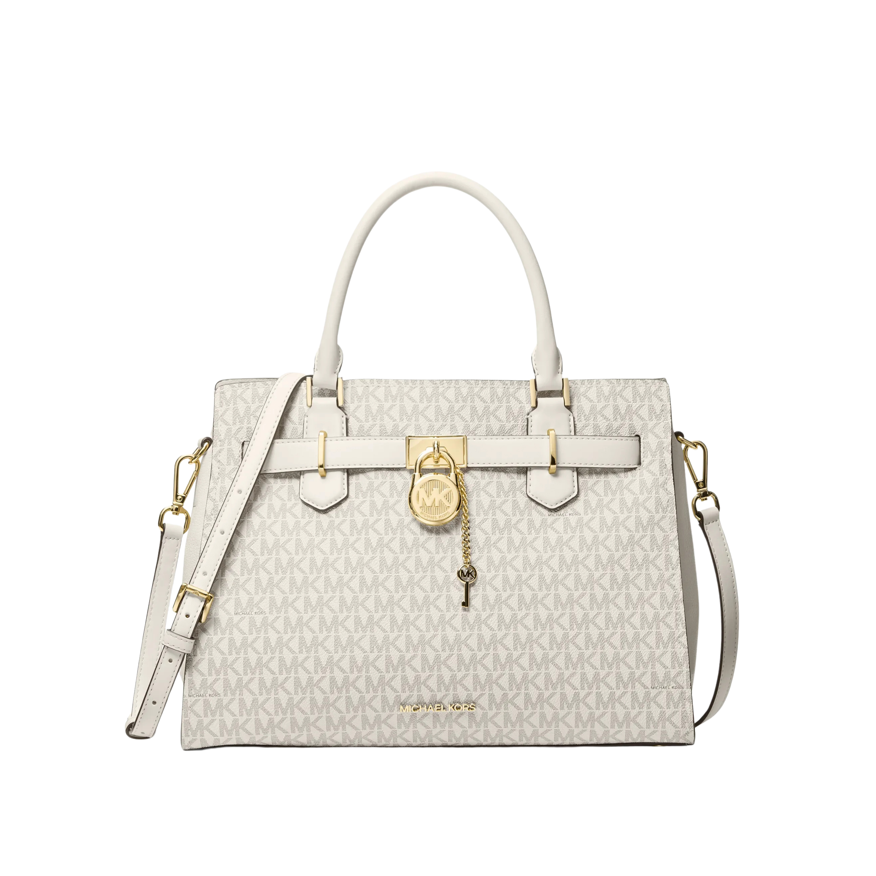 Michael Kors Women Hamilton Medium Logo Satchel - Lt Cream Multi