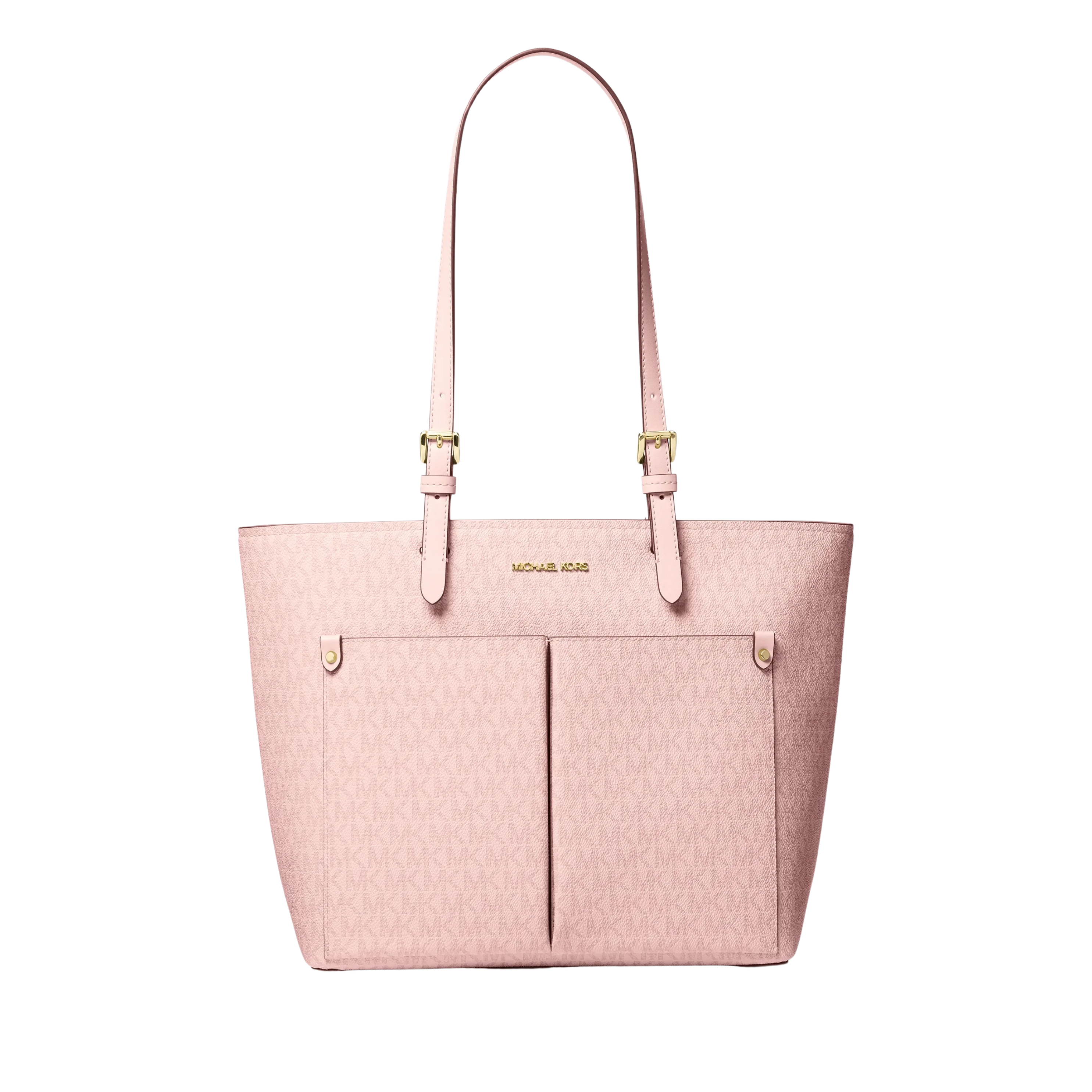 Michael Kors Women Jet Set Medium Signature Logo Pocket Tote Bag - Powder Blush
