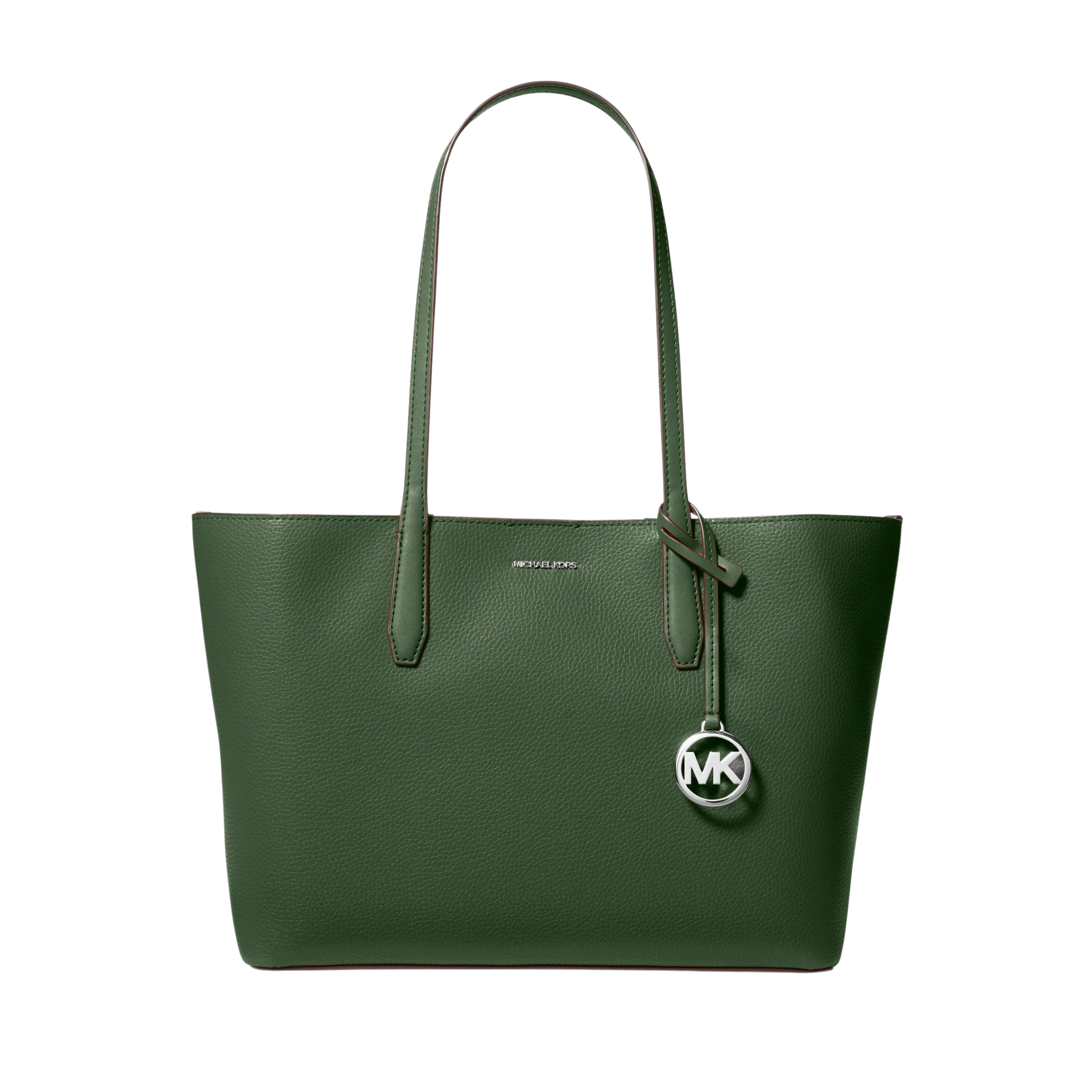 Michael Kors Women Avalon Medium Pebbled Leather Tote Bag - Amazon Green