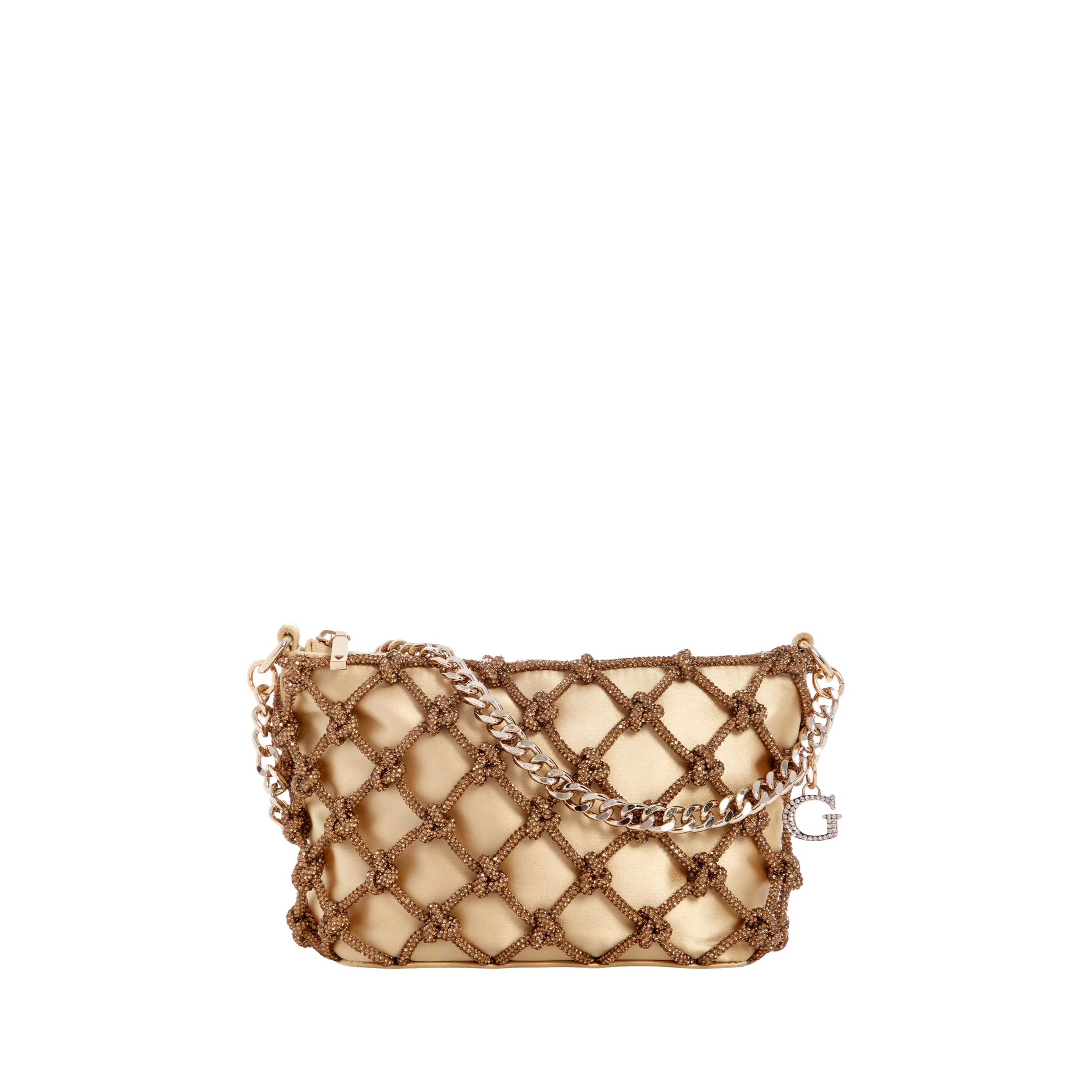 Guess Women Zalina Top Zip Shoulder Bag - Gold