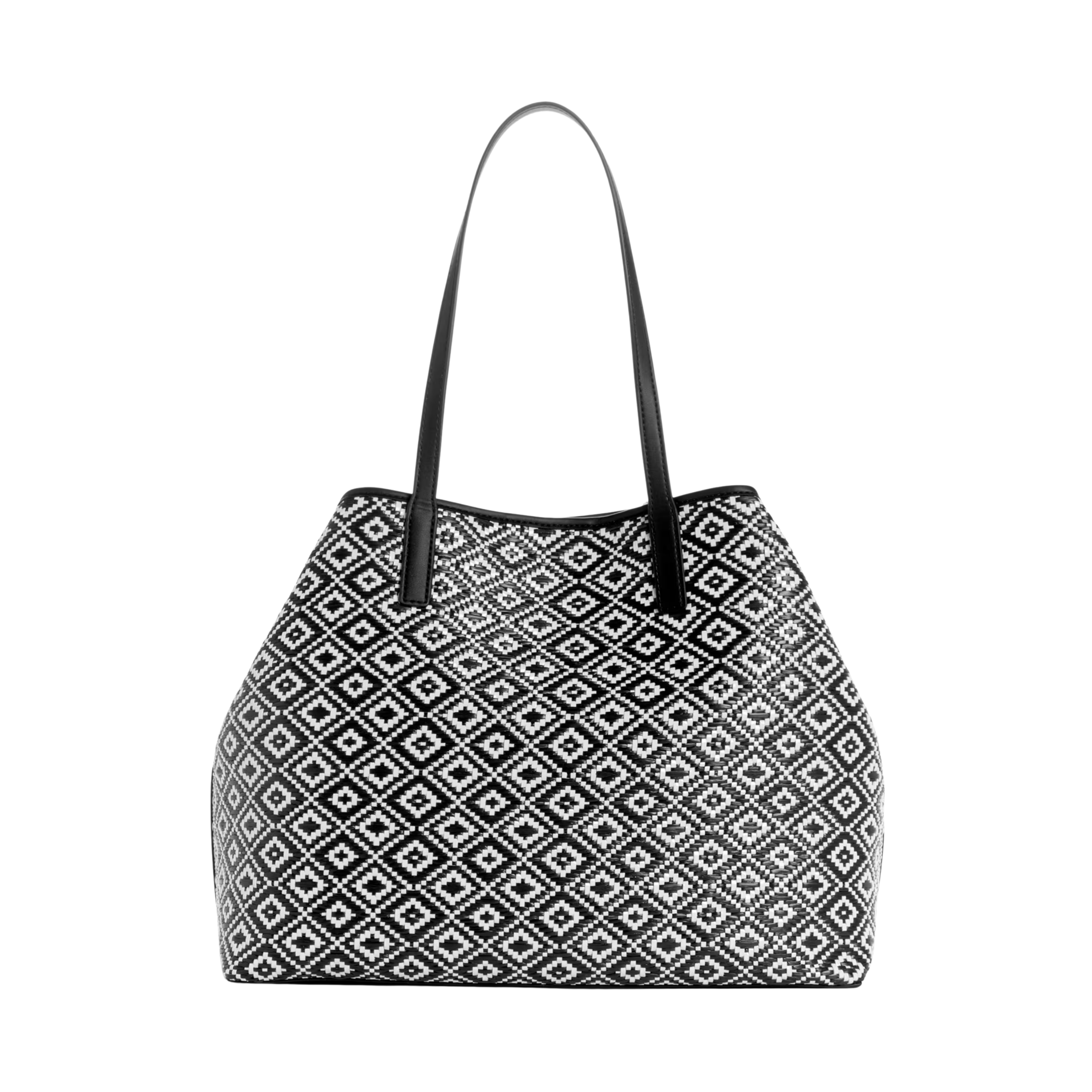 Guess Women Vikky Straw Tote Set - Black