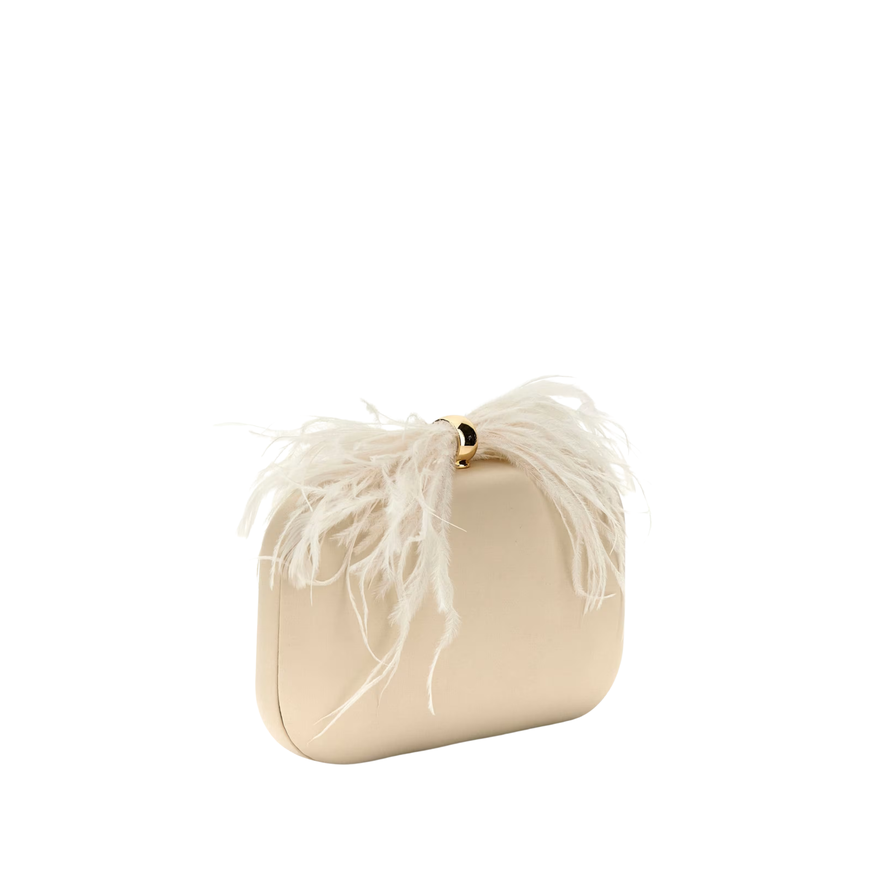 Guess Women Keyah Feather Top Clutch - Ivory