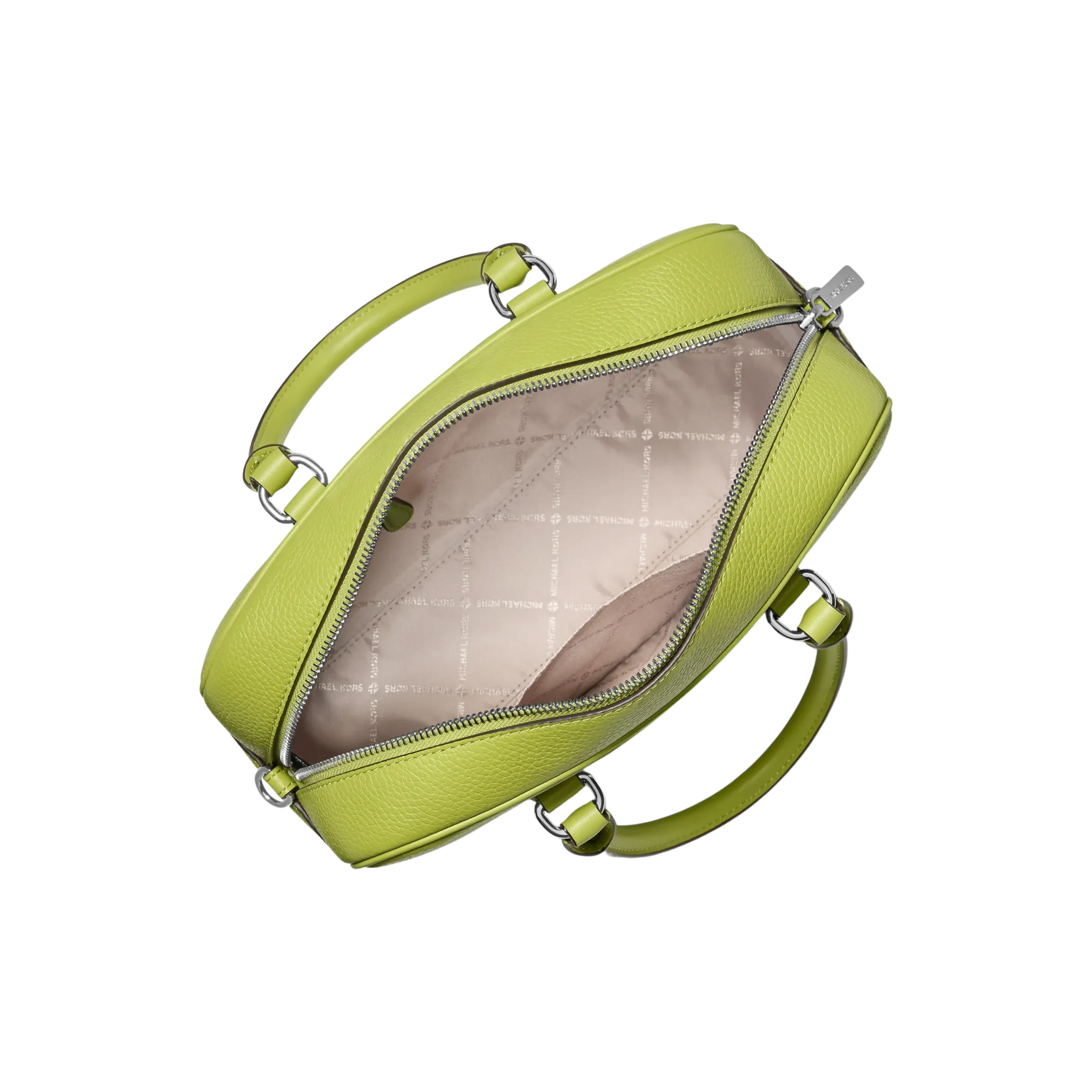 Michael Kors Women Thompson Medium Pebbled Leather Satchel - Lime