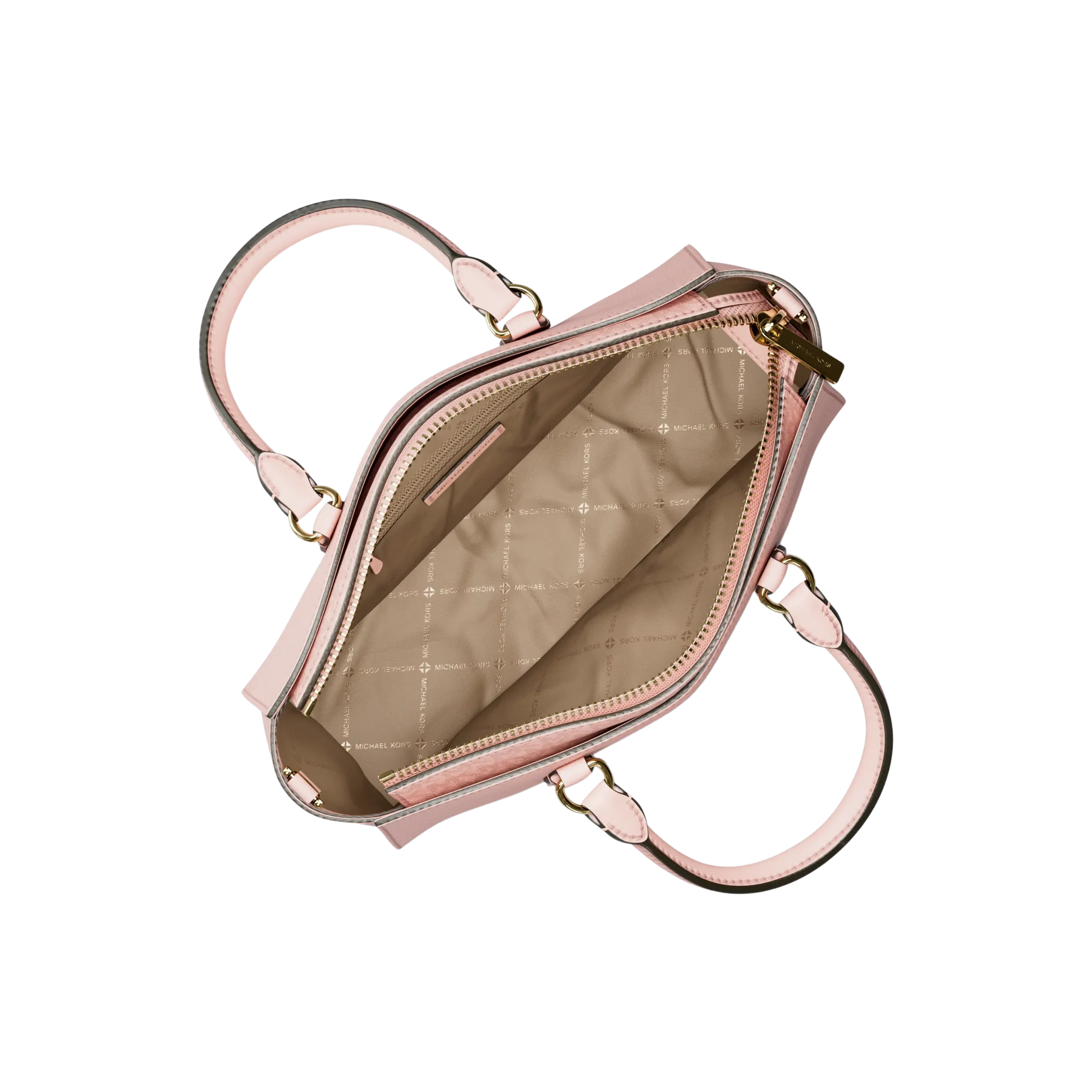 Michael Kors Women Arden Medium Leather Top Zip Satchel - Powder Blush