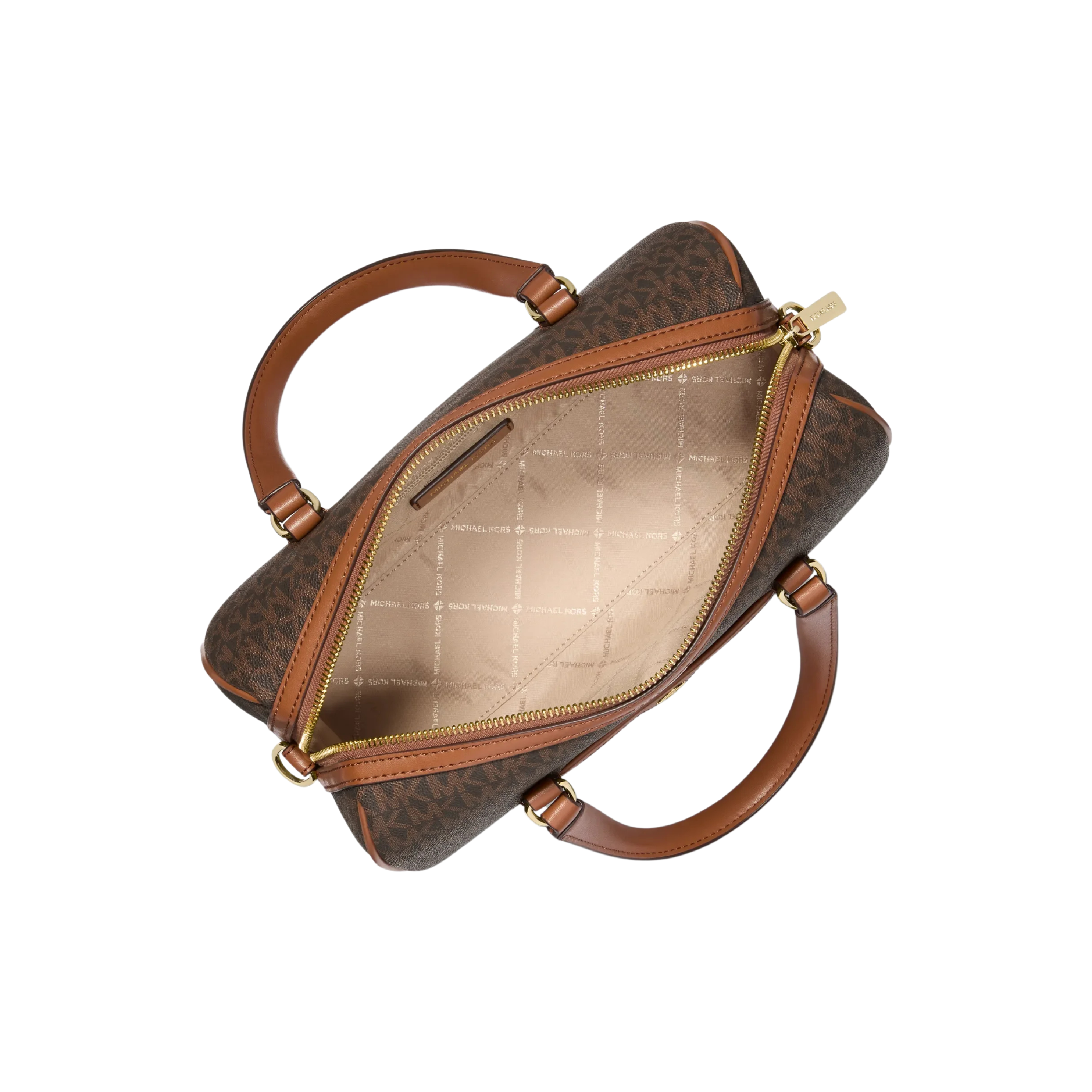 Michael Kors Women Jet Set Travel Medium Signature Logo Duffel Crossbody Bag - Brown