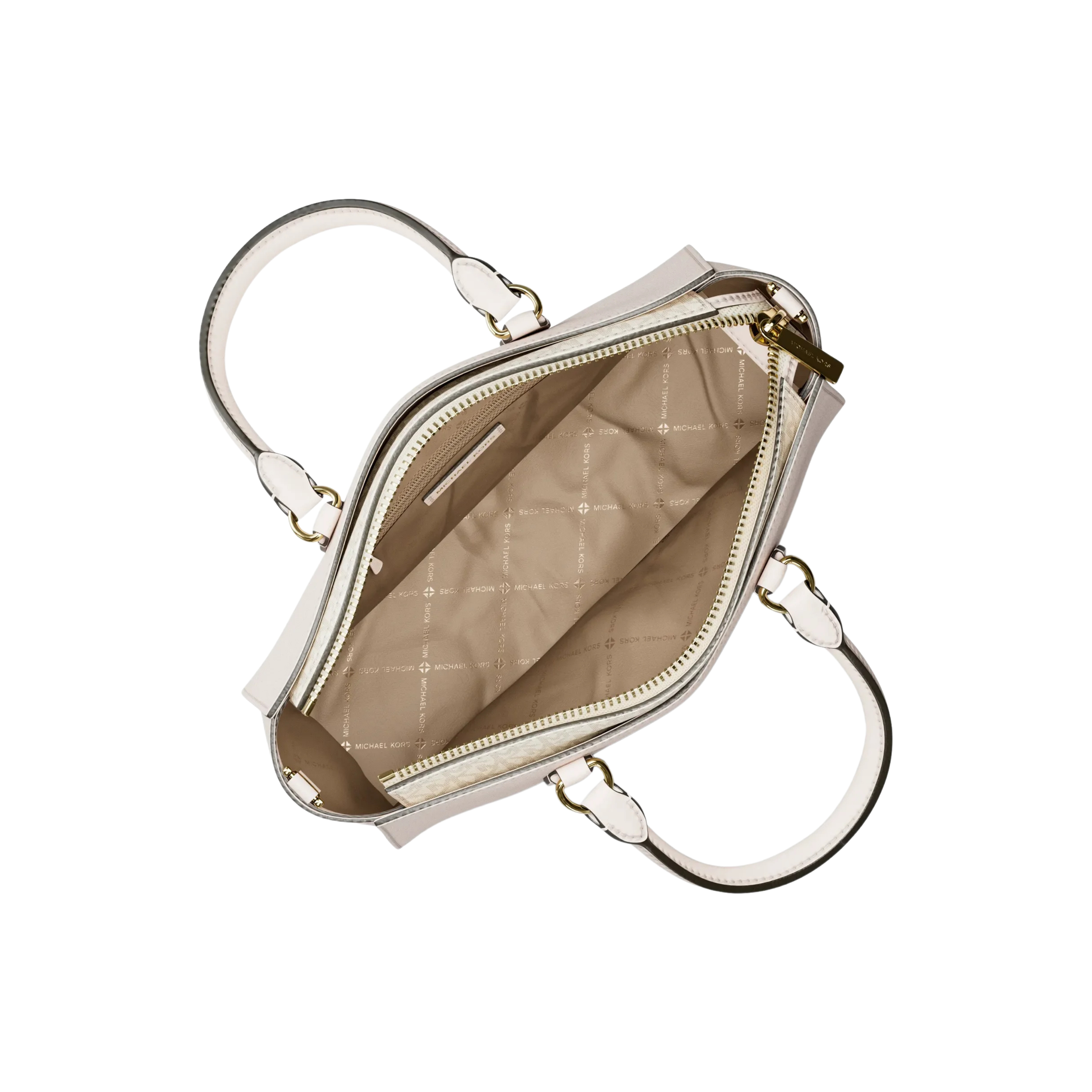 Michael Kors Women Arden Medium Leather Top Zip Satchel - Lt Cream