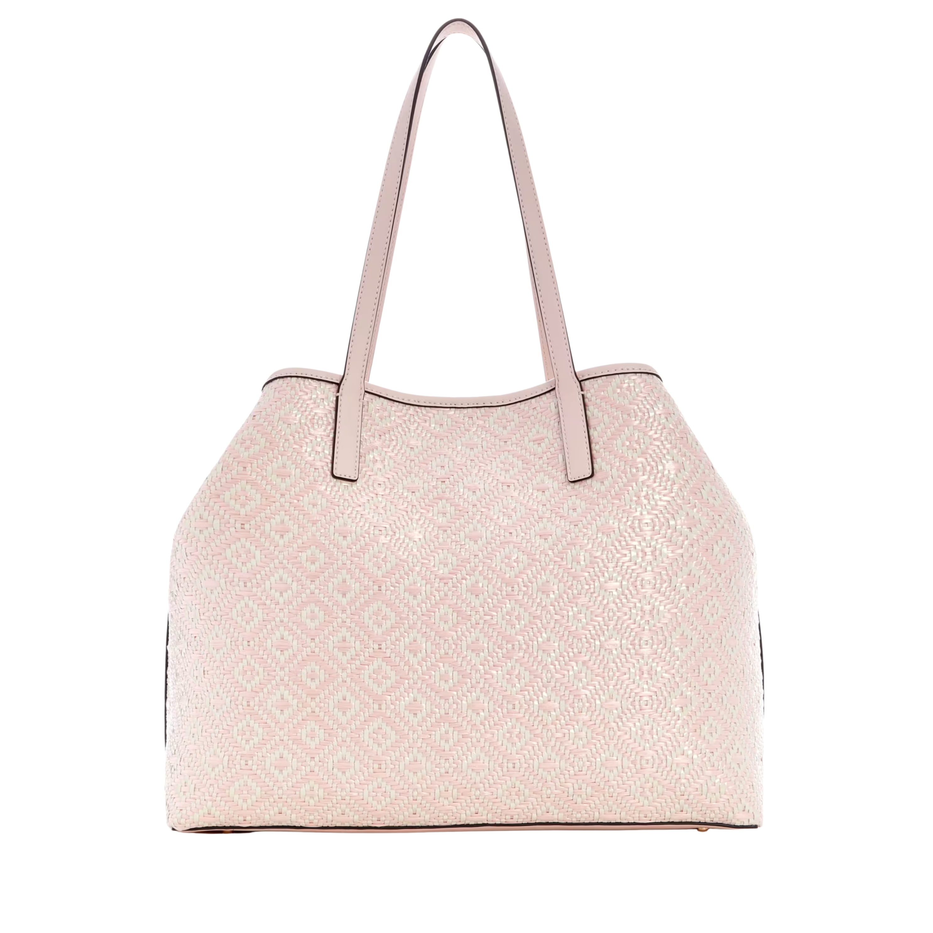 Guess Women Vikky Straw Tote Set - Light Rose