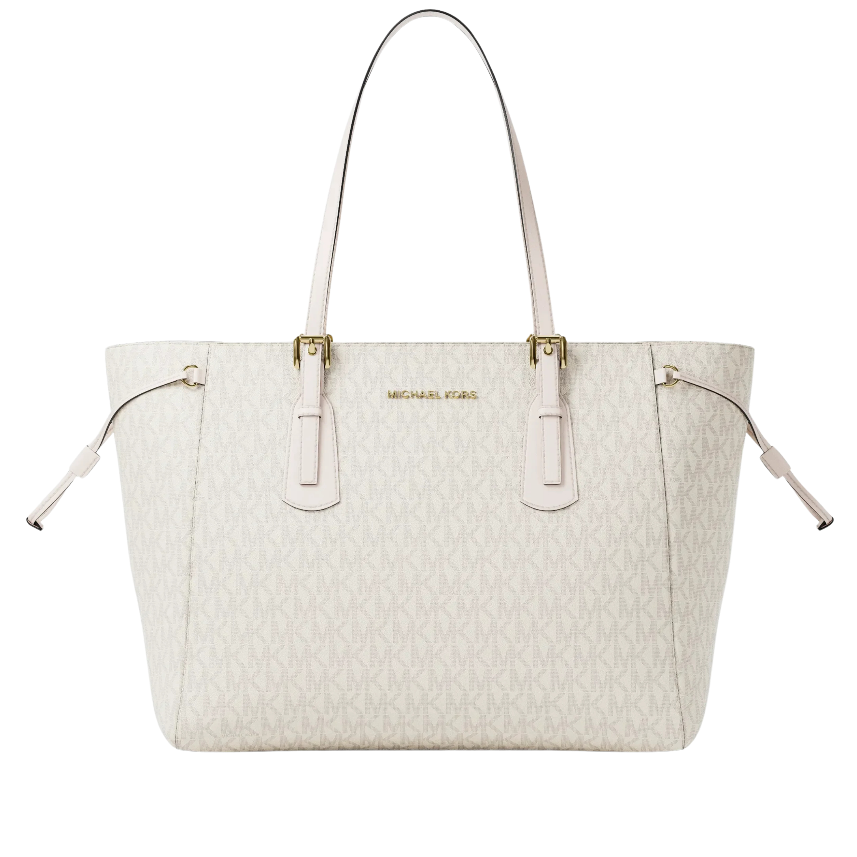 Michael Kors Women Voyager Large Signature Logo Top Zip Tote Bag - Lt Cream Multi