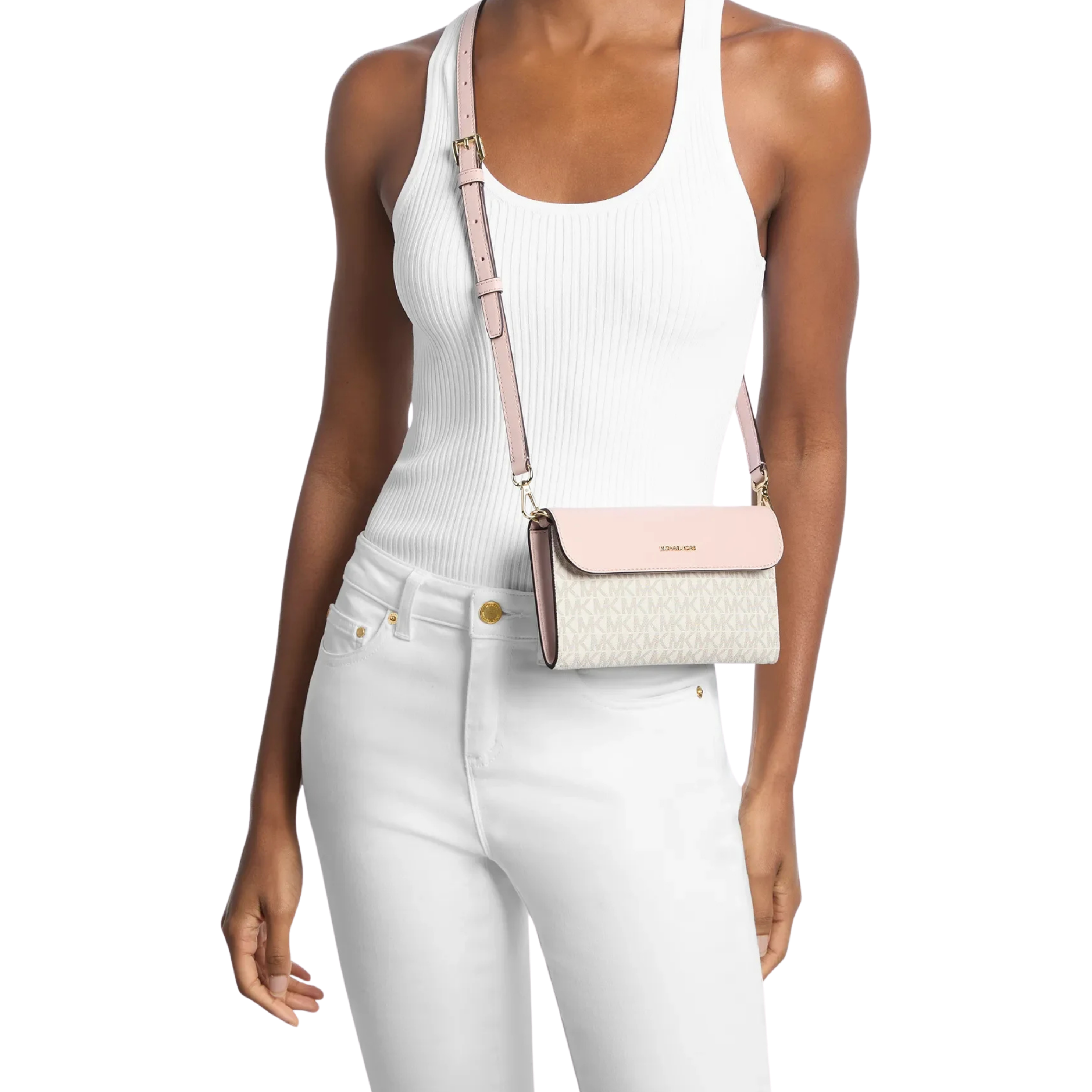 Michael Kors Women Jet Set Travel Large Signature Logo 3 In 1 Tote Bag - Pwd Blsh Mlt