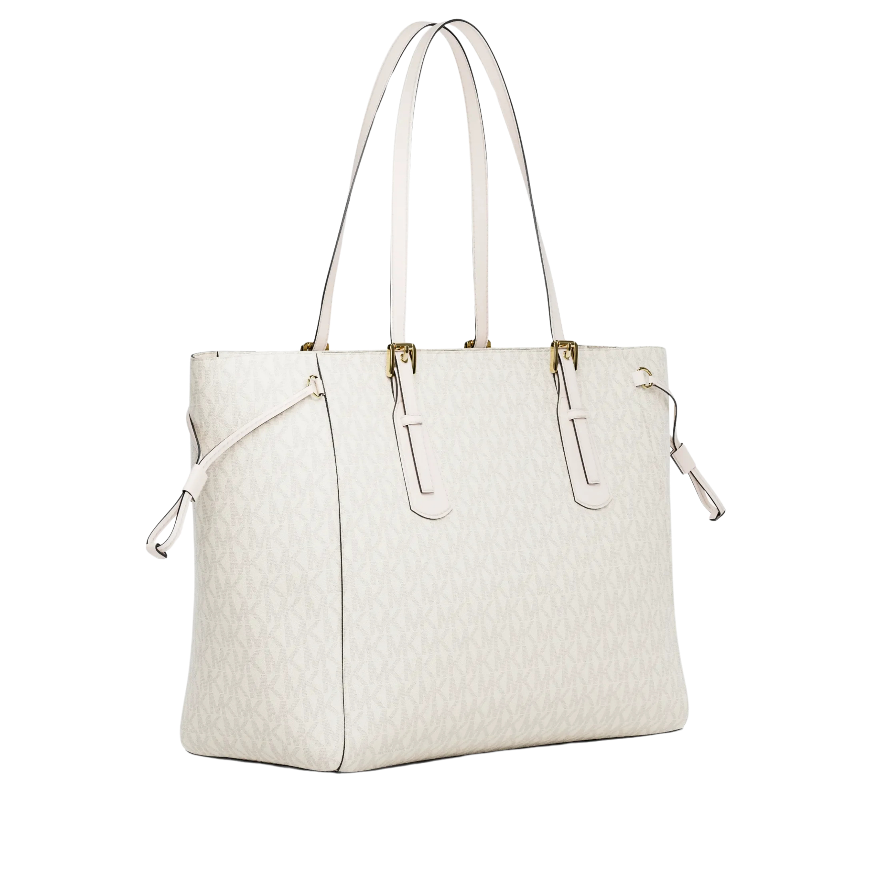 Michael Kors Women Voyager Large Signature Logo Top Zip Tote Bag - Lt Cream Multi