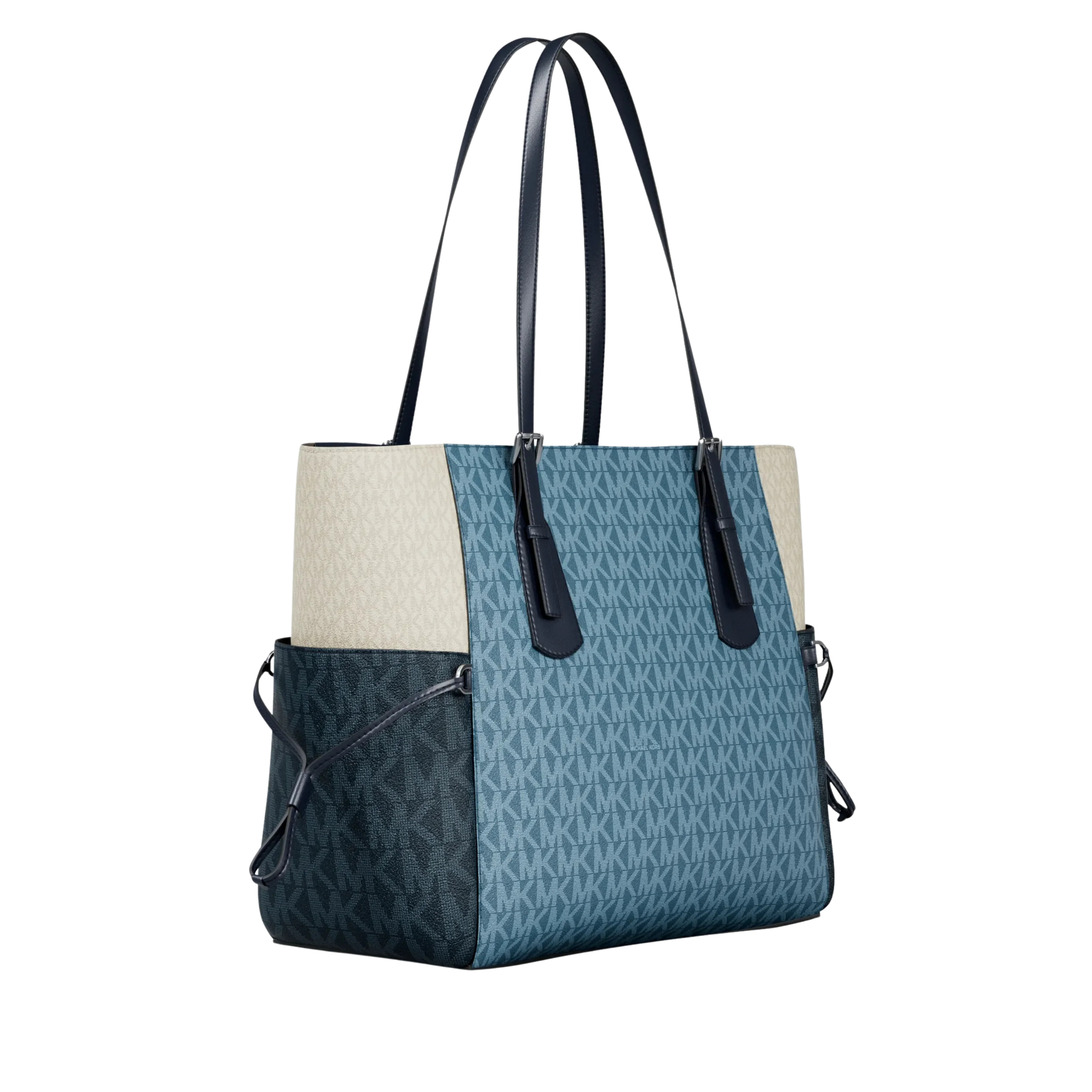 Michael Kors Women Voyager Large Color Block Signature Logo Tote Bag - Denim Multi
