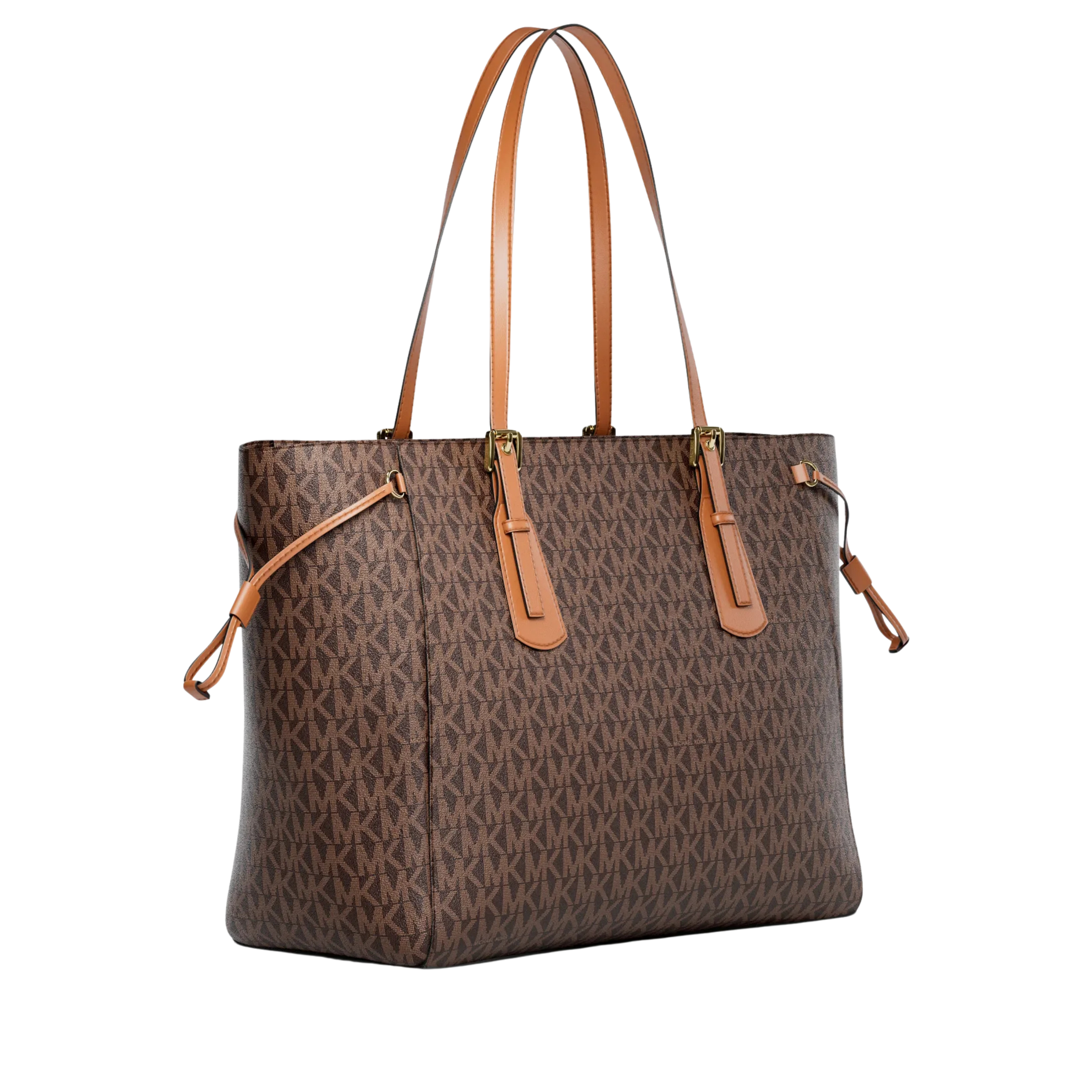 Michael Kors Women Voyager Large Signature Logo Top Zip Tote Bag - Brown