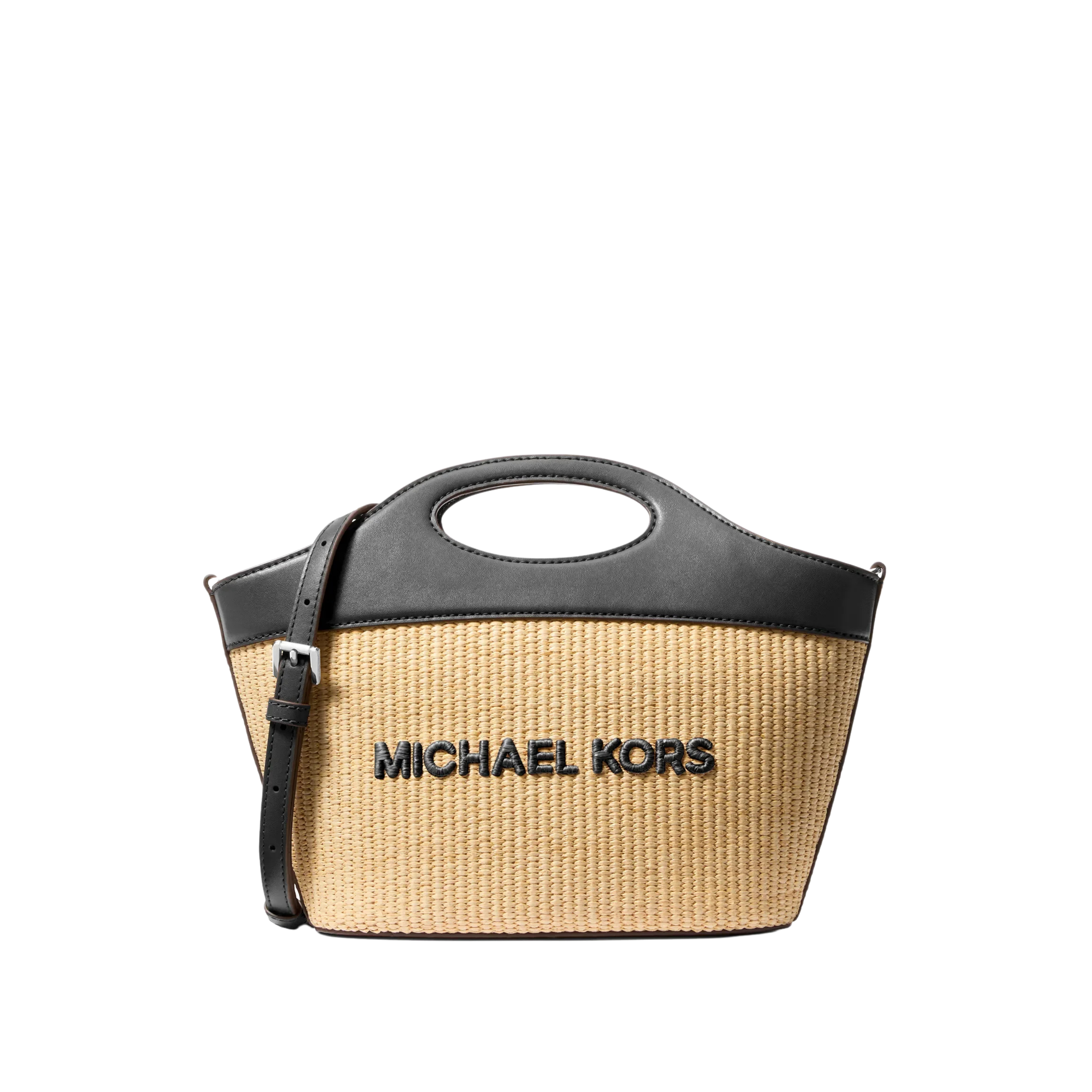 Michael Kors Women Tatum Medium Woven Convertible Crossbody Bag - Black