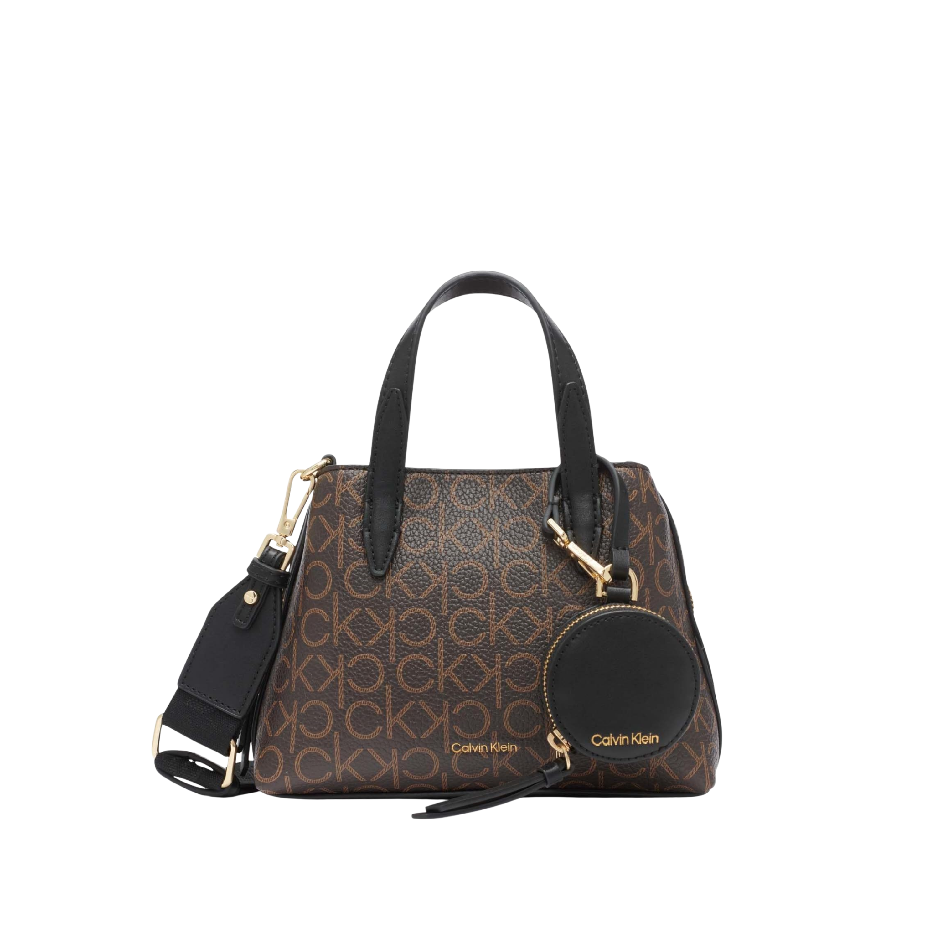 Calvin Klein Women Millie 2 In 1 Mini Satchel Crossbody Bag - Brown Khaki Black