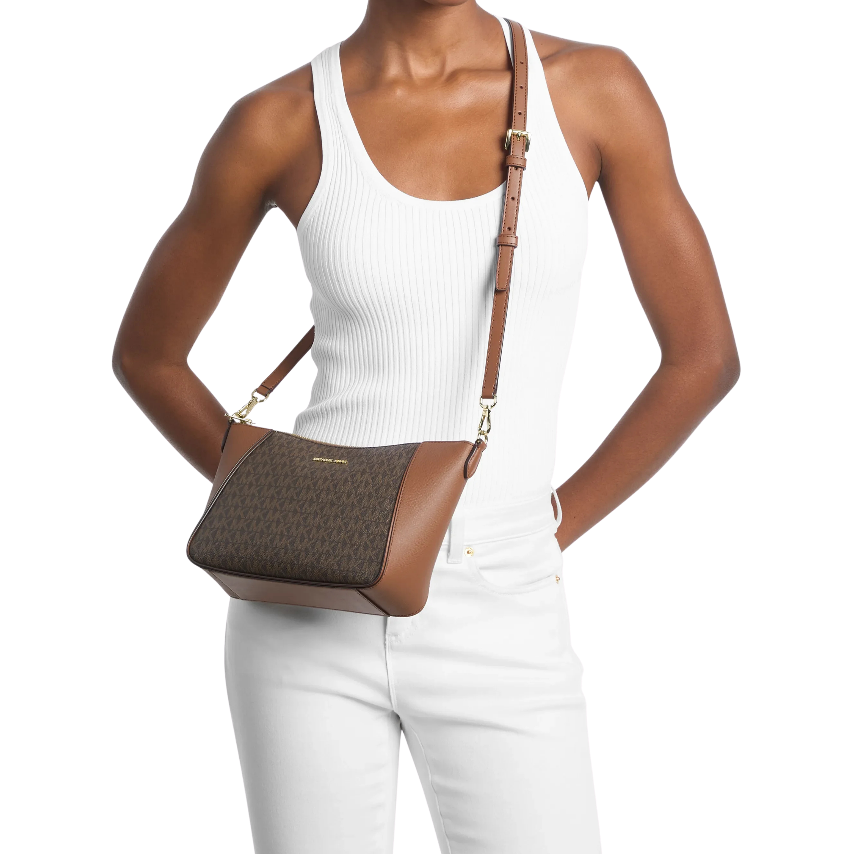 Michael Kors Women Jet Set Travel Large Signature Logo 3 In 1 Tote Bag - Luggage