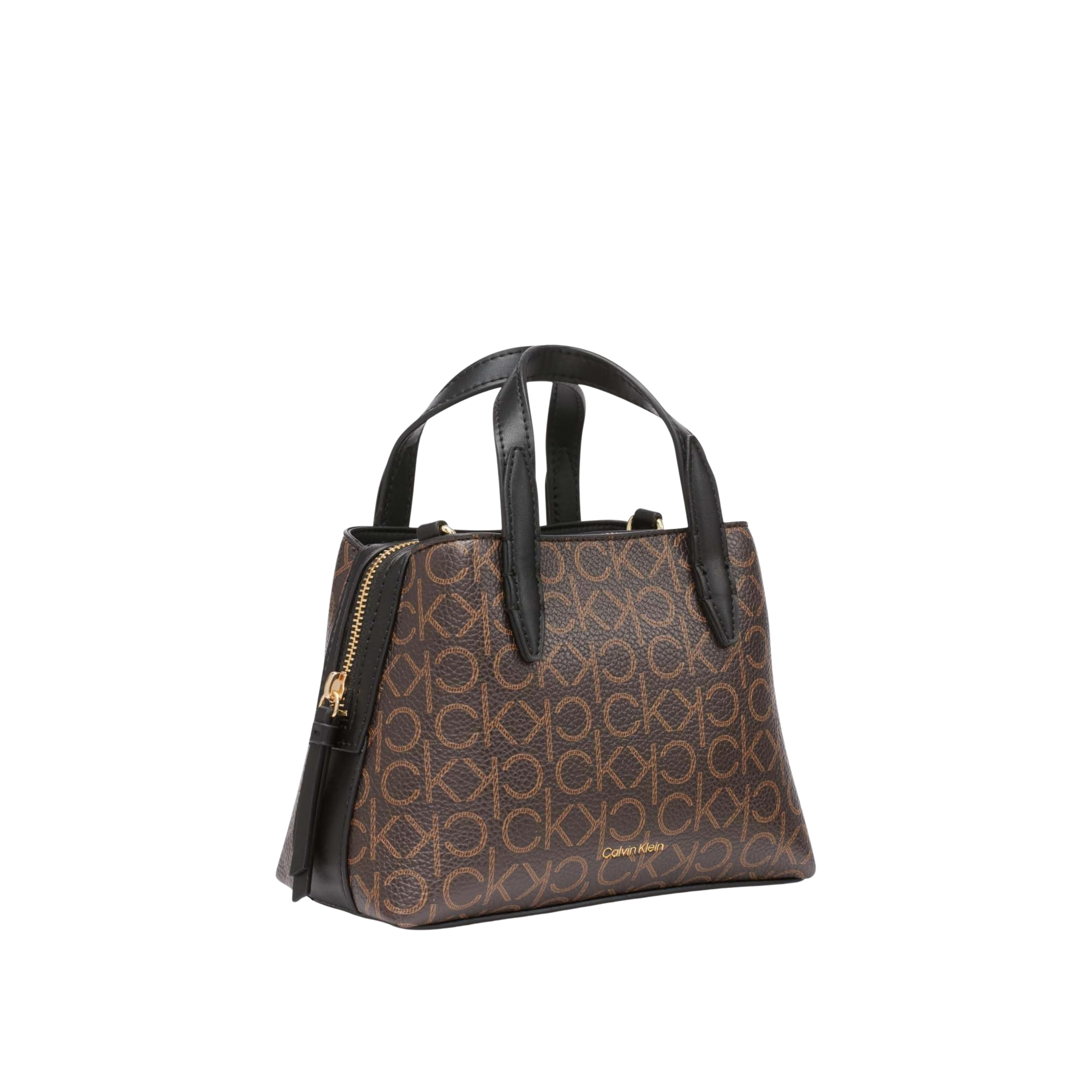 Calvin Klein Women Millie 2 In 1 Mini Satchel Crossbody Bag - Brown Khaki Black
