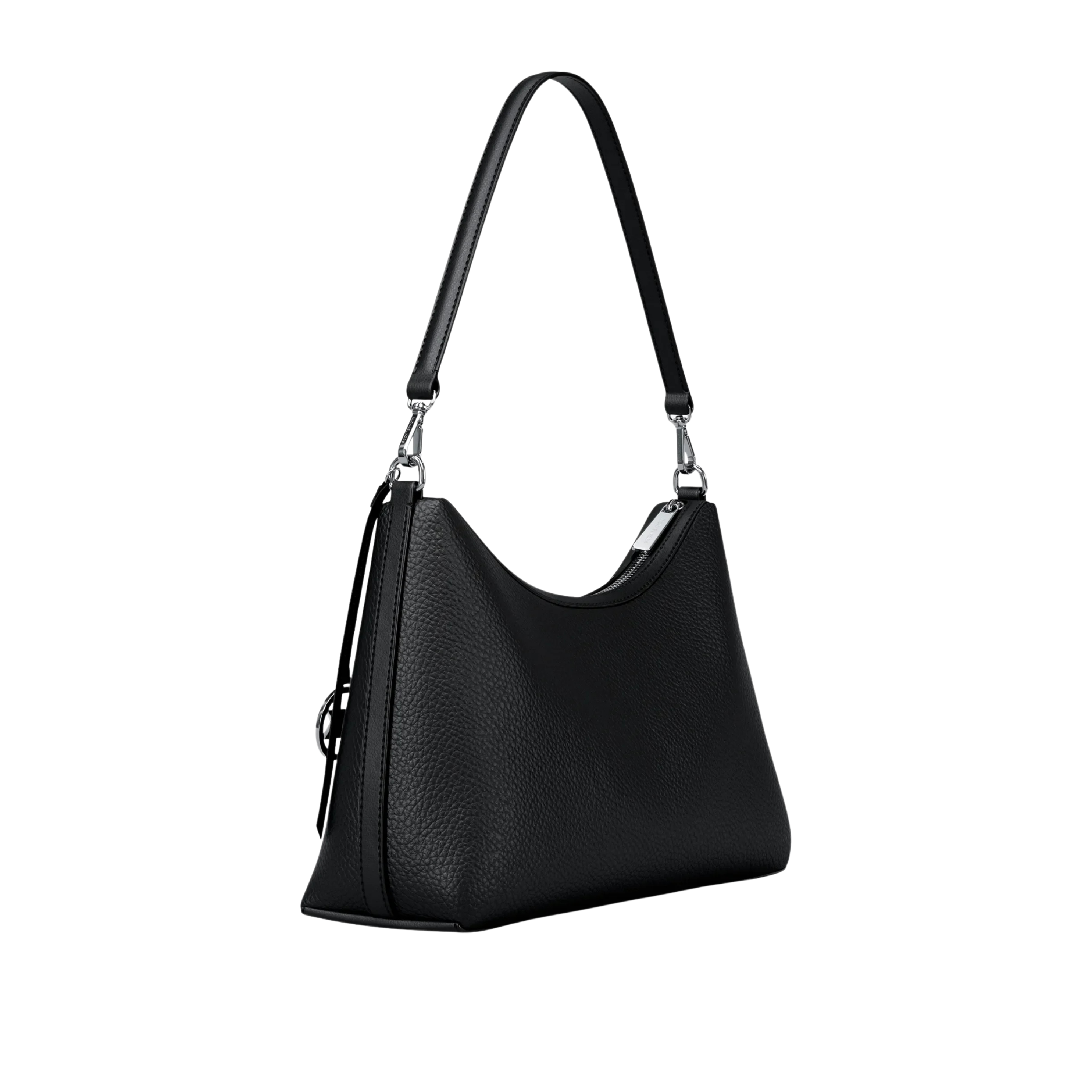 Michael Kors Women Sammy Medium Pebbled Leather Convertible Shoulder Bag - Black Silver