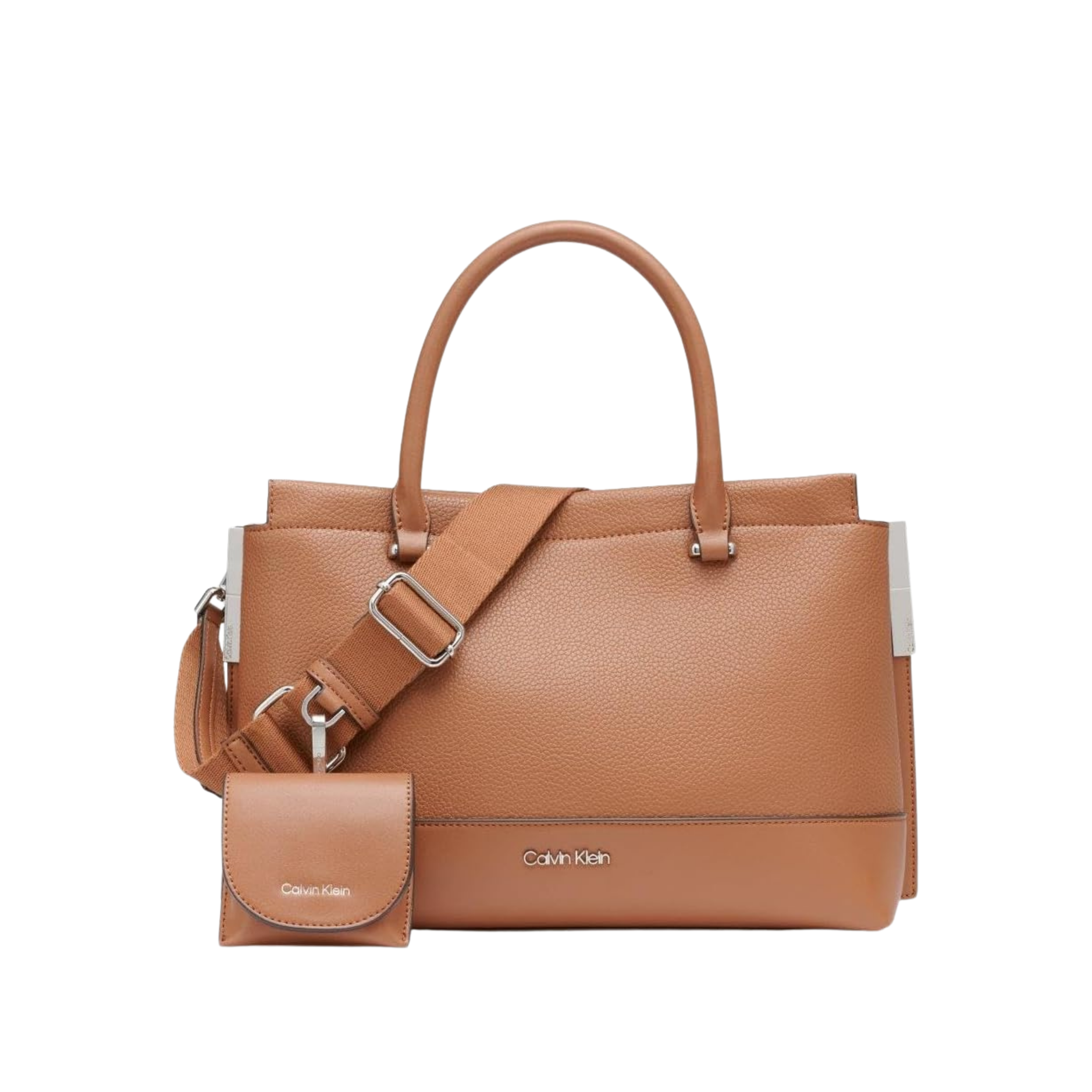Calvin Klein Women Bianca Triple Compartment Satchel Bag - Caramel