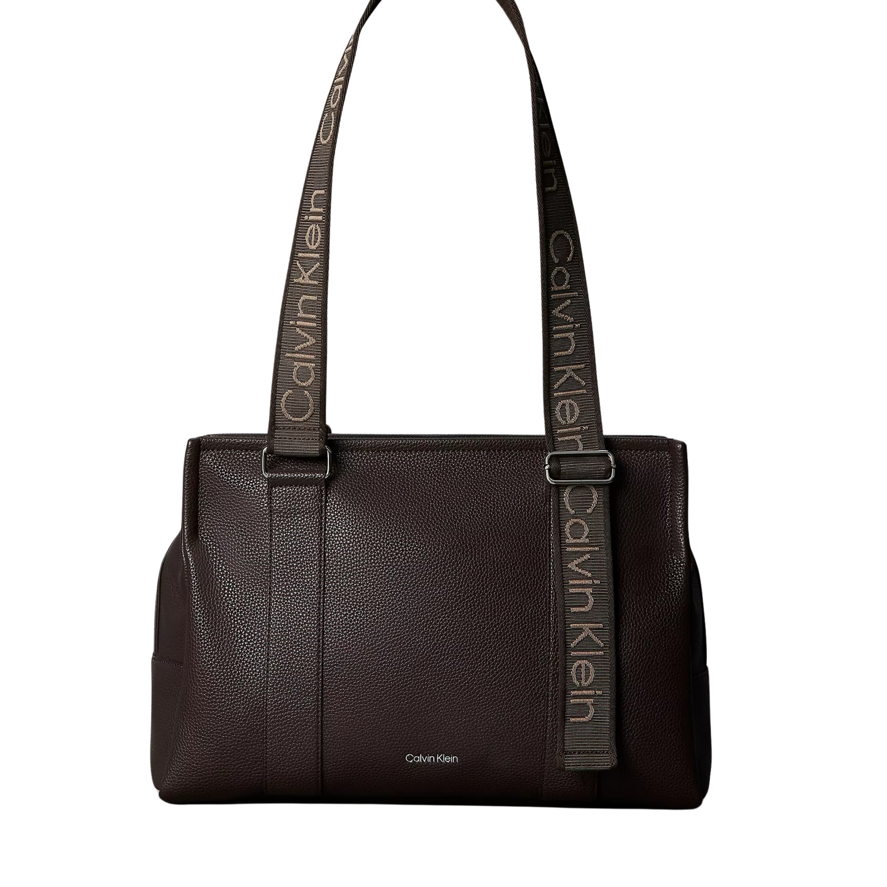 Calvin Klein Women Logo Strap Tote Bag - Brown