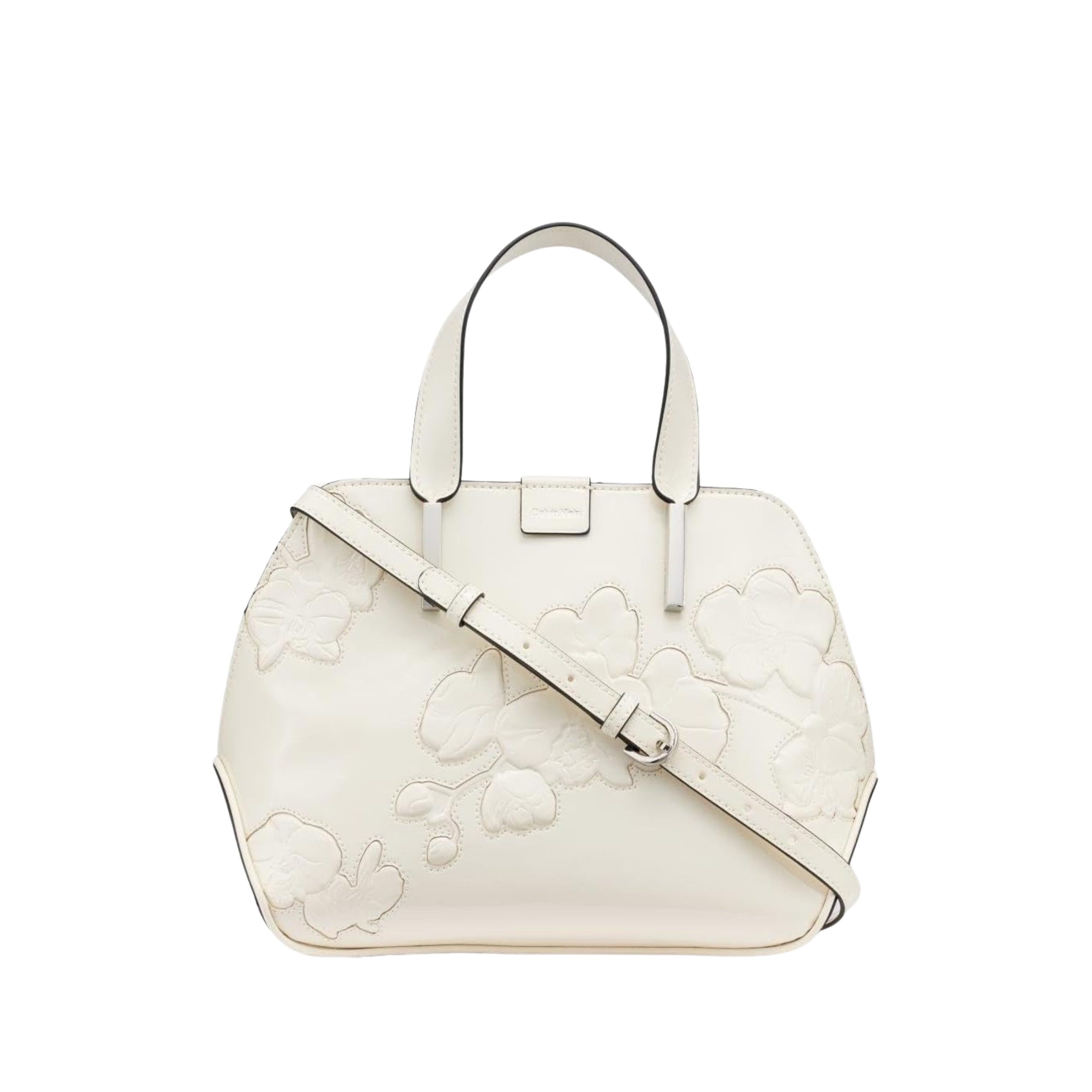 Calvin Klein Women Audrey Triple Compartment Satchel Bag - Cherub White Floral