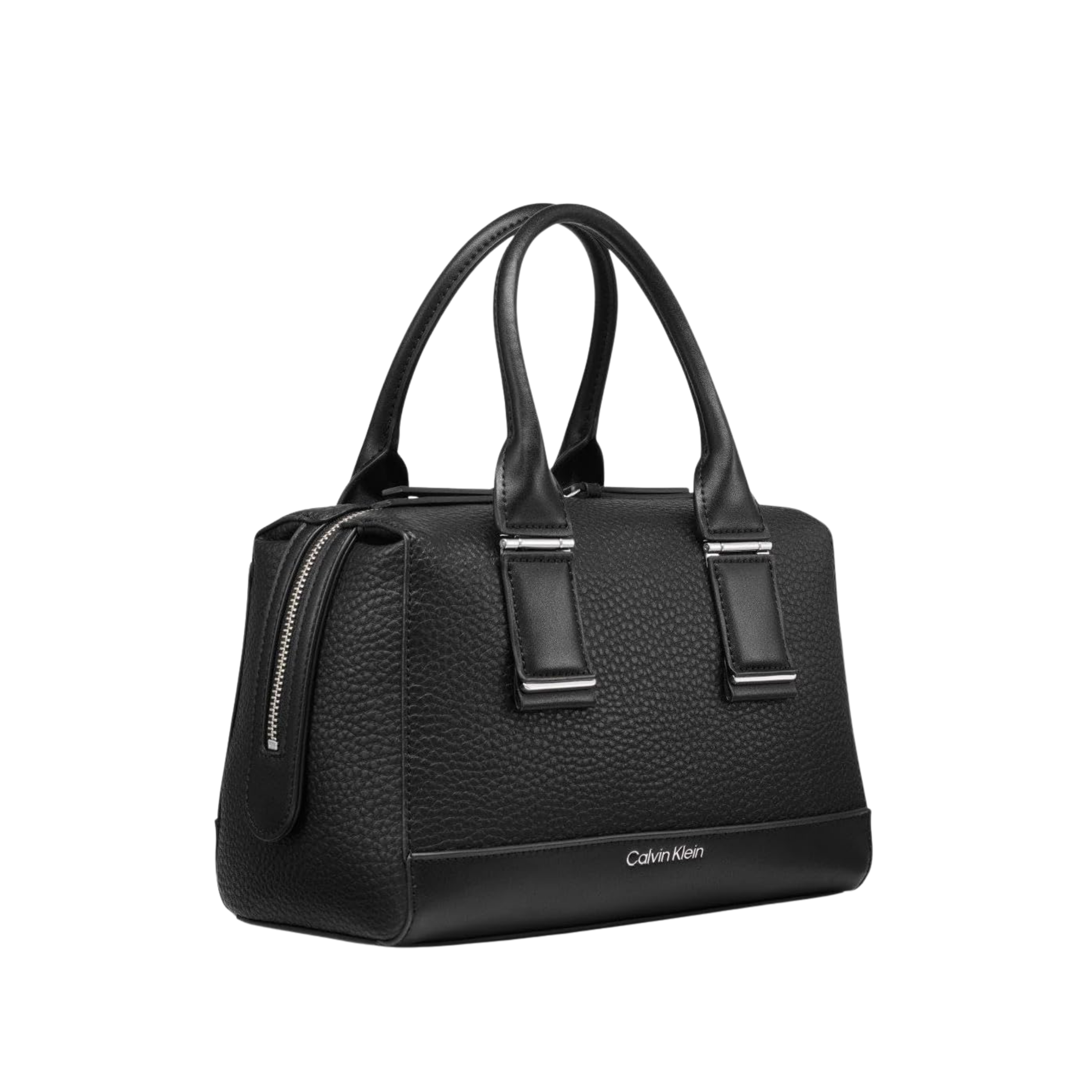 Calvin Klein Women Jett Top Zip Satchel Bag - Black Silver