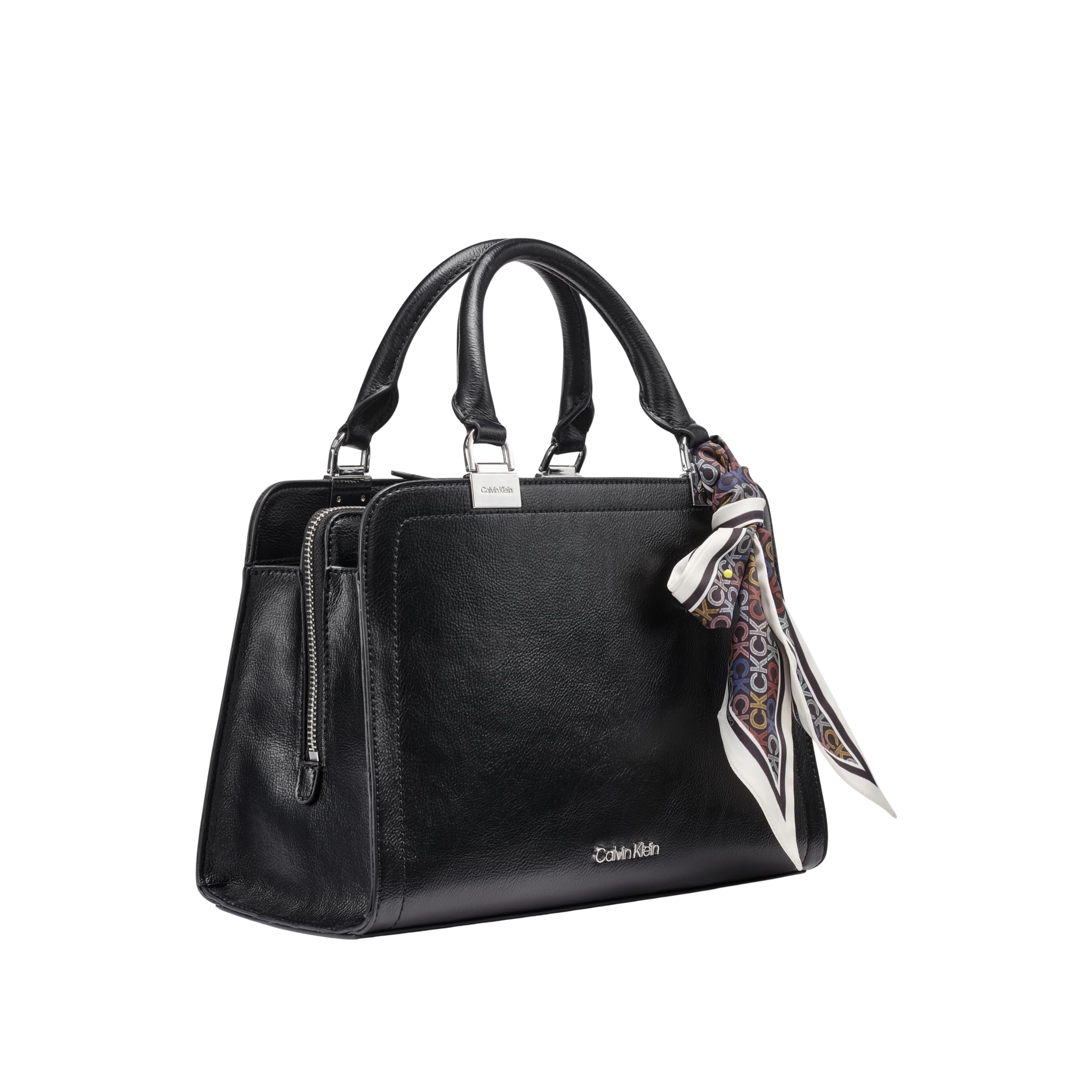 Calvin Klein Women Azalea Triple Compartment Satchel Bag - Black Silver