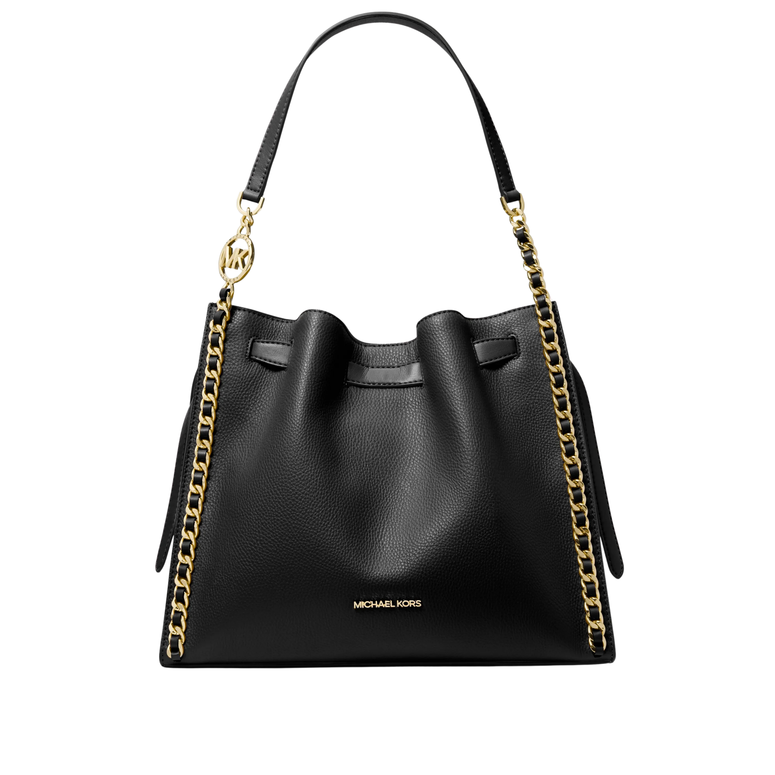 Michael Kors Women Mina Large Chain Shoulder Bag - Black Gold