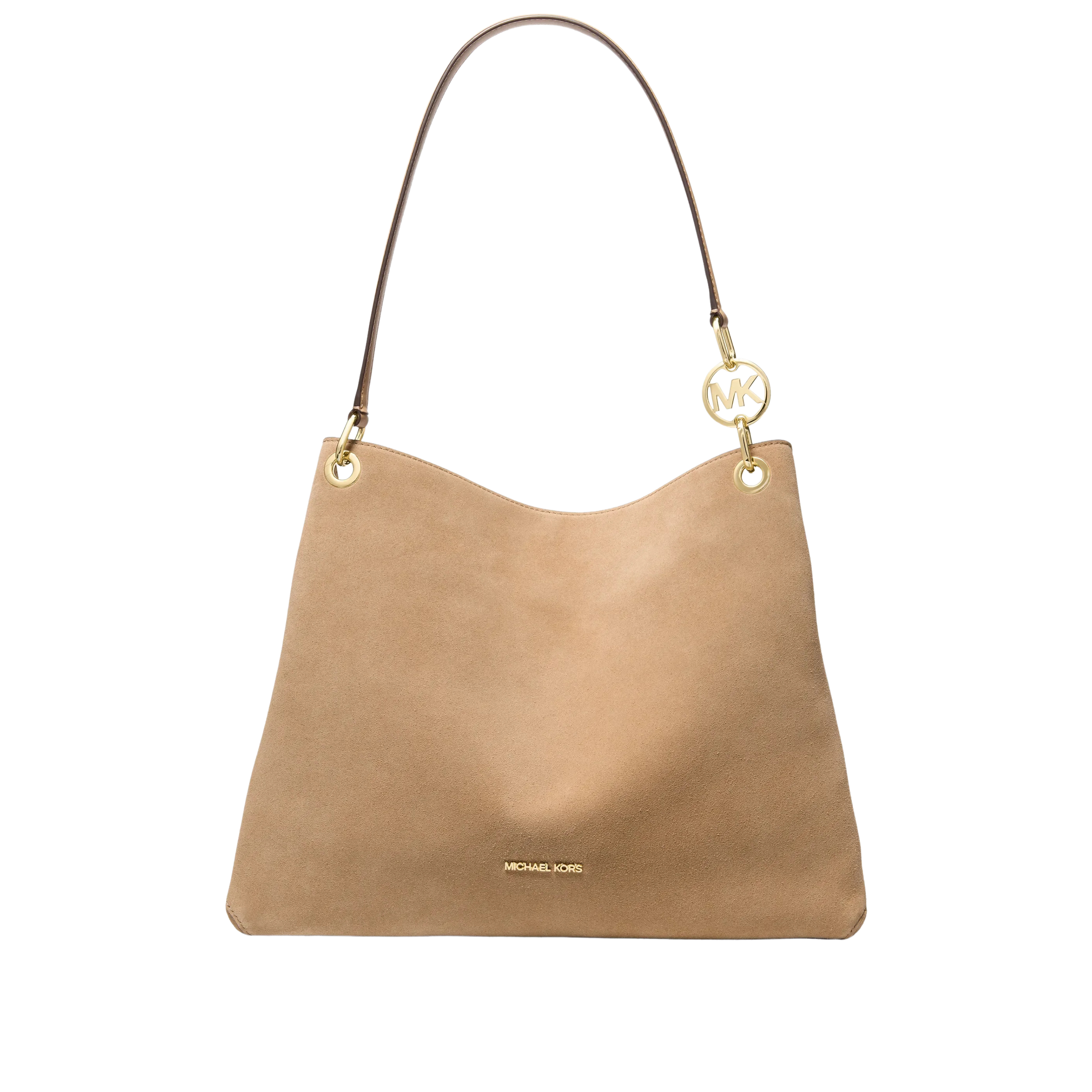 Michael Kors Women Christina Large Suede Shoulder Bag - Camel