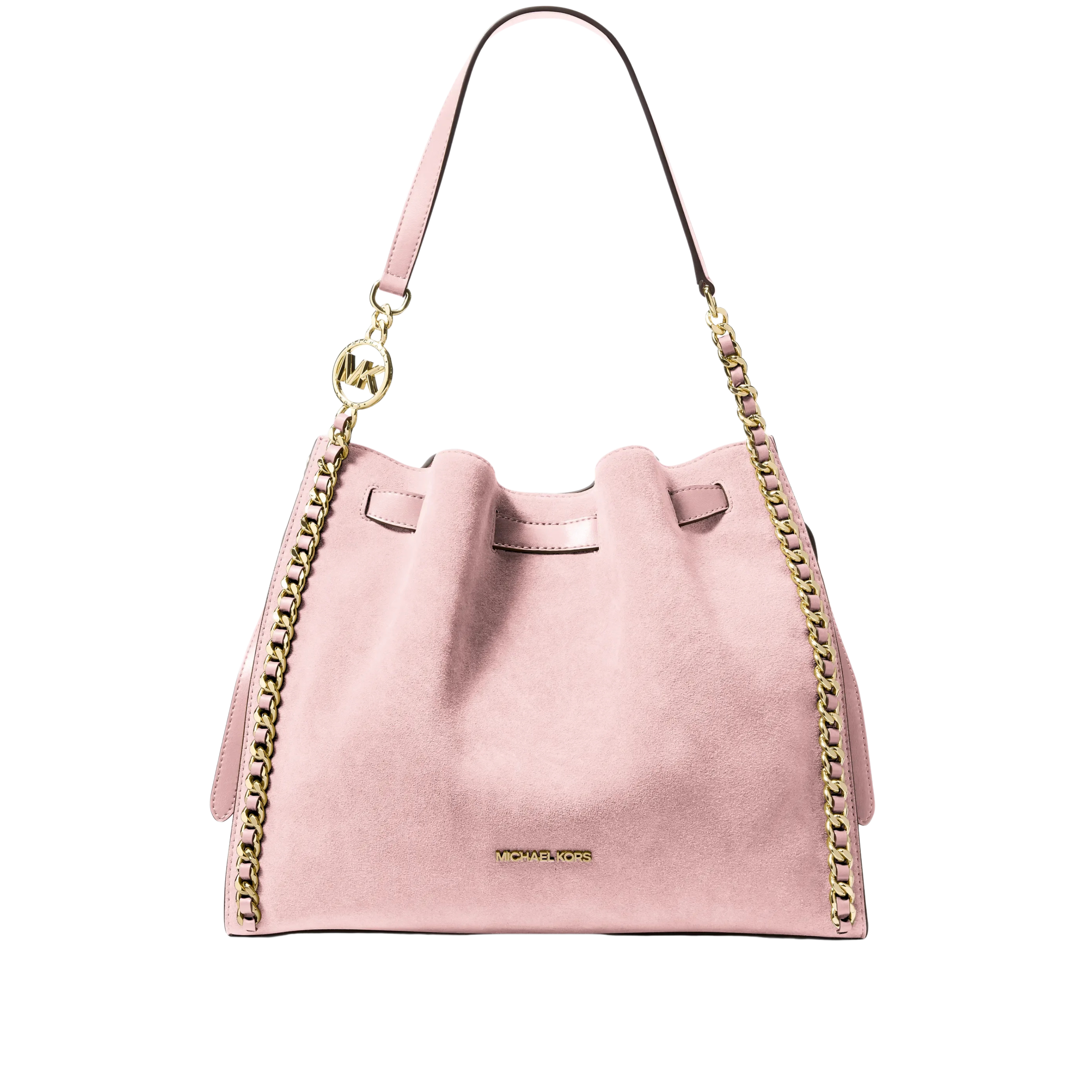 Michael Kors Women Mina Large Suede Chain Shoulder Bag - Powder Blush