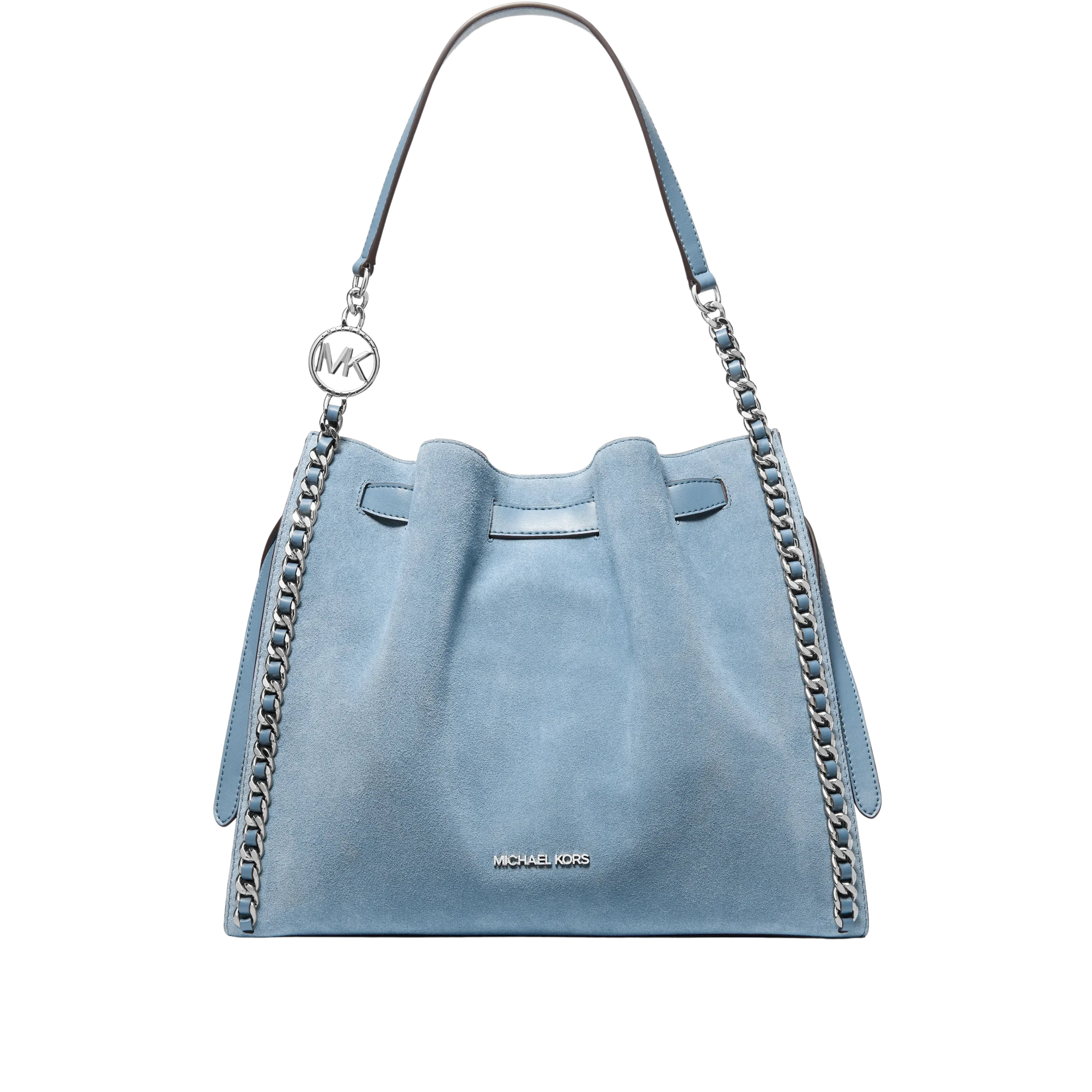 Michael Kors Women Mina Large Suede Chain Shoulder Bag - Denim