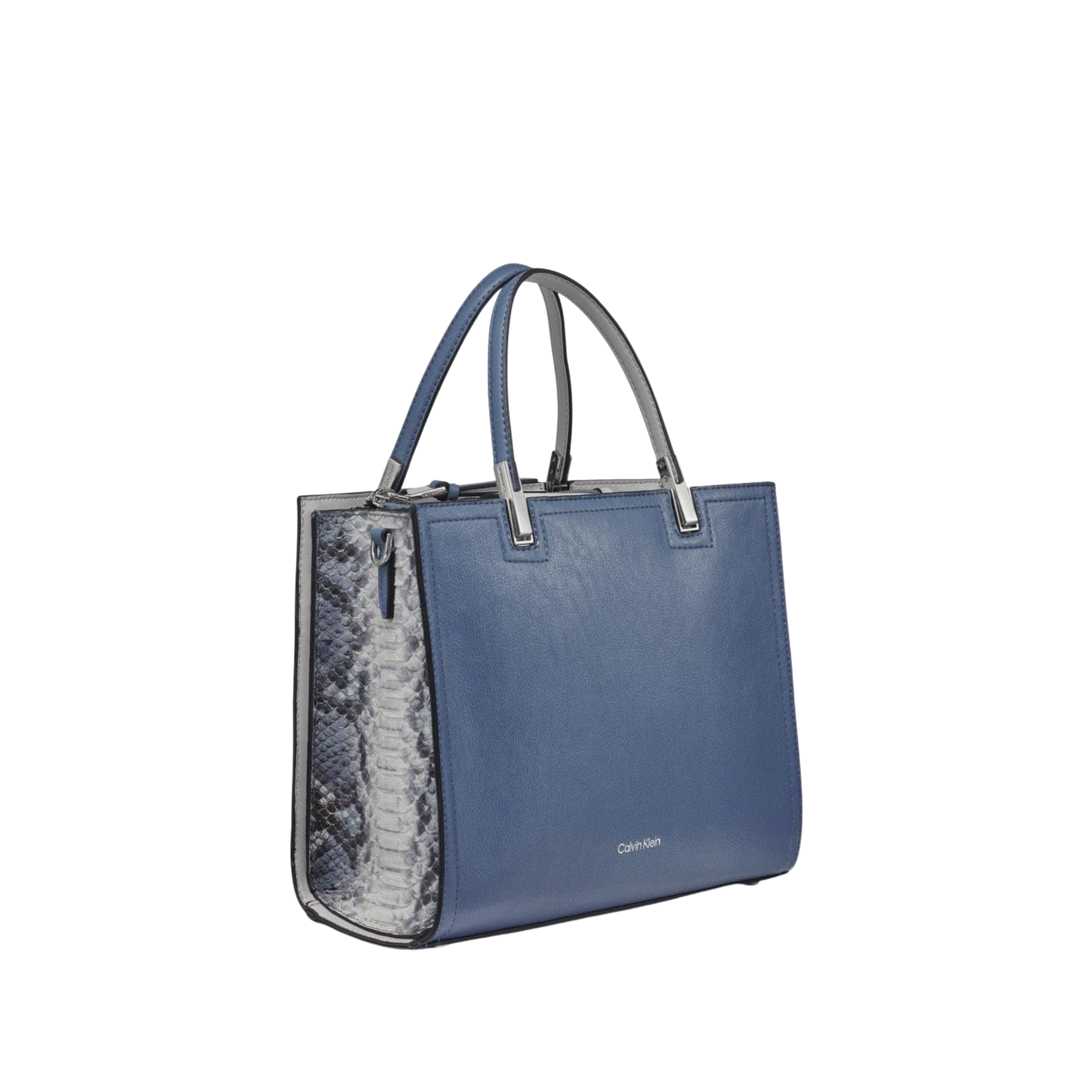 Calvin Klein Women Verne Triple Compartment Satchel Bag - Grey Dove Blue