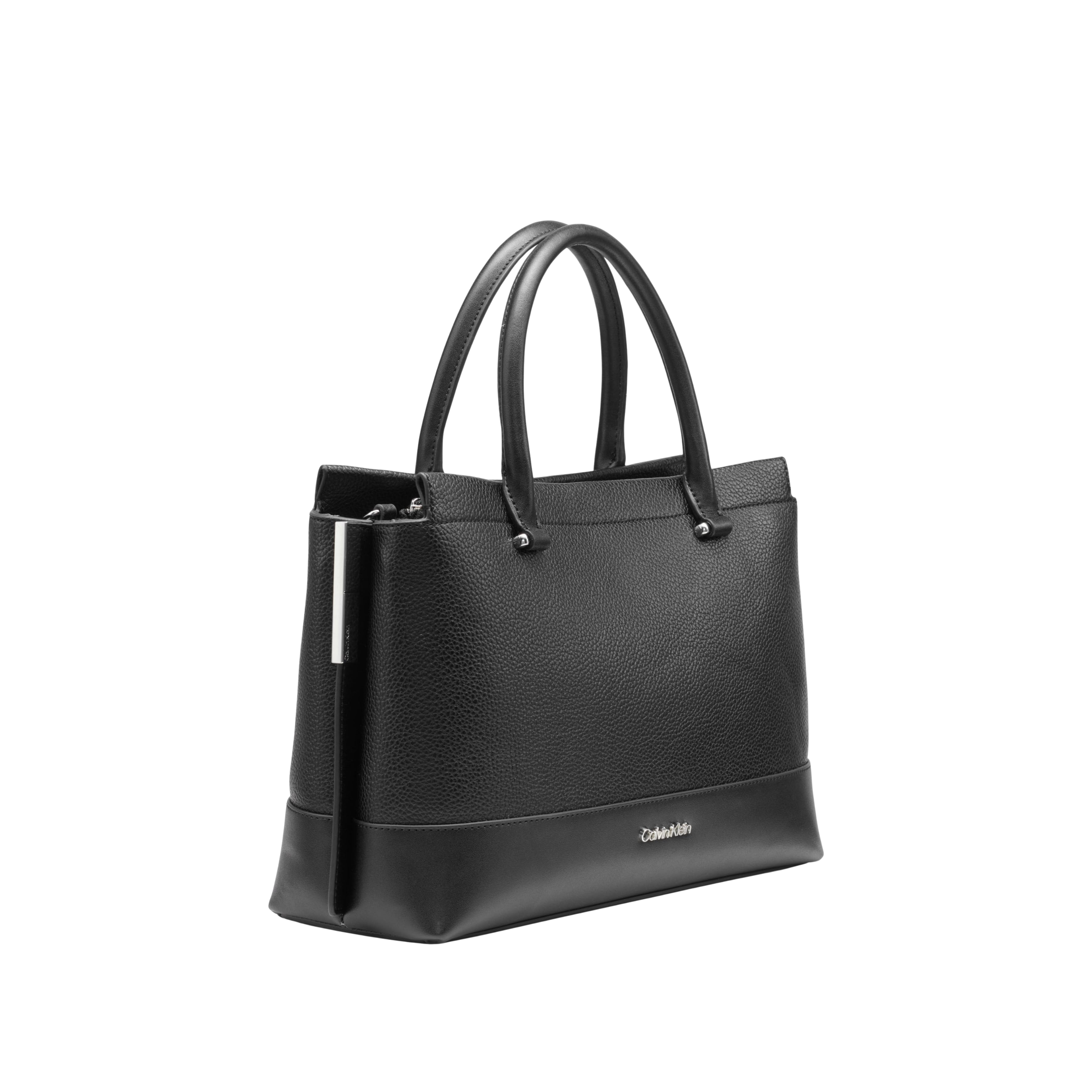 Calvin Klein Women Bianca Triple Compartment Satchel Bag - Black Silver