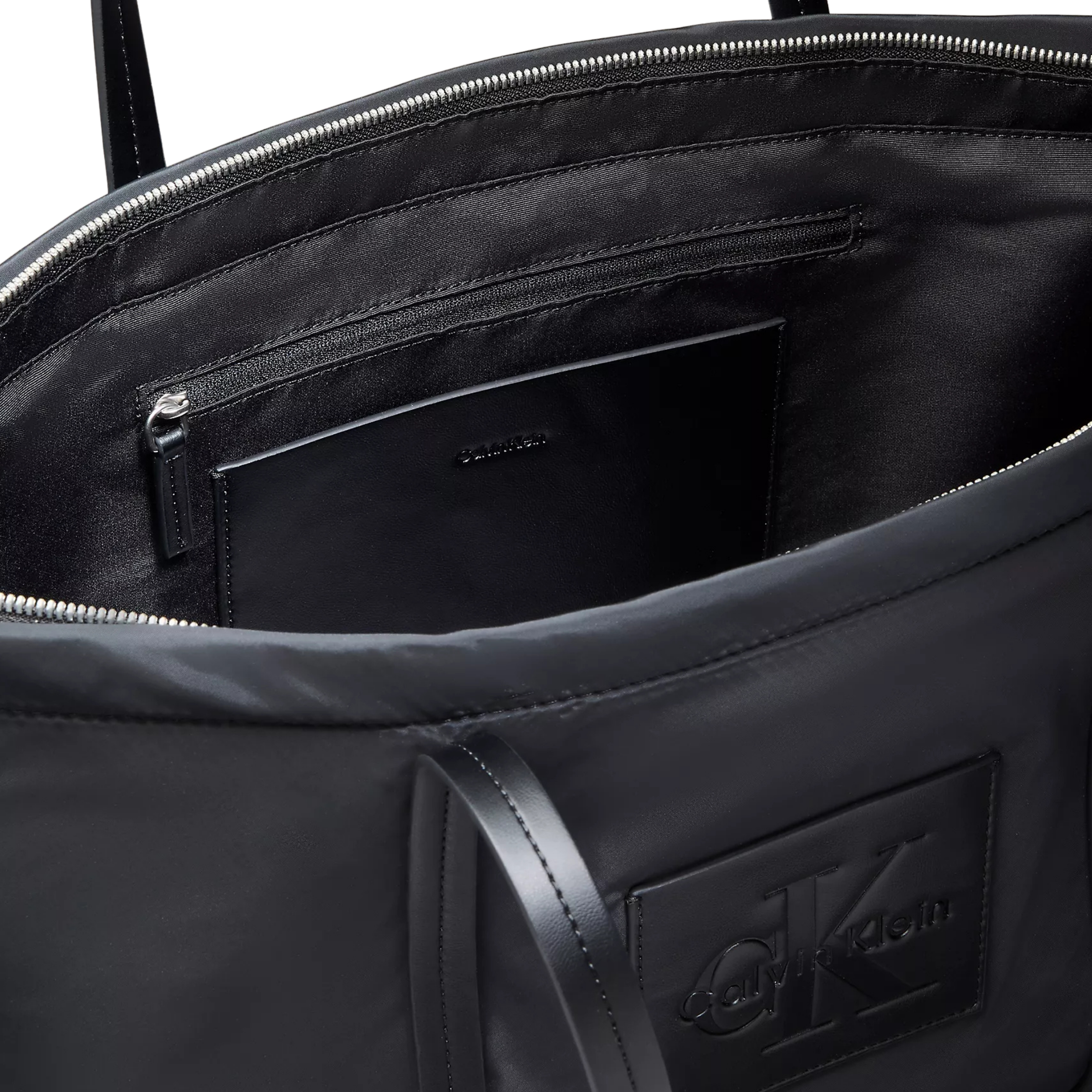 Calvin Klein Women Embossed Monologo Tote Bag - Black