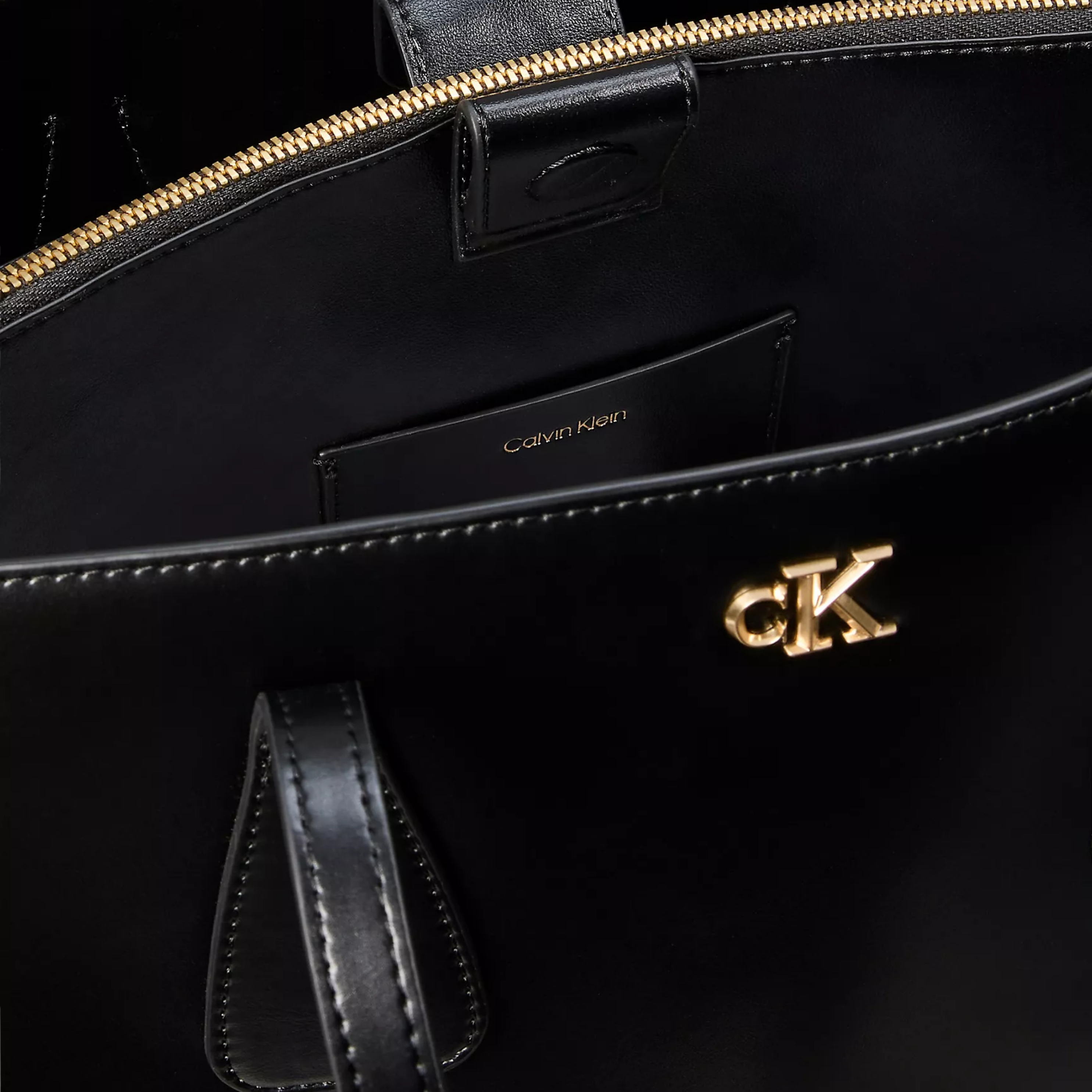 Calvin Klein Women Monogram Medium Work Tote Bag - Black