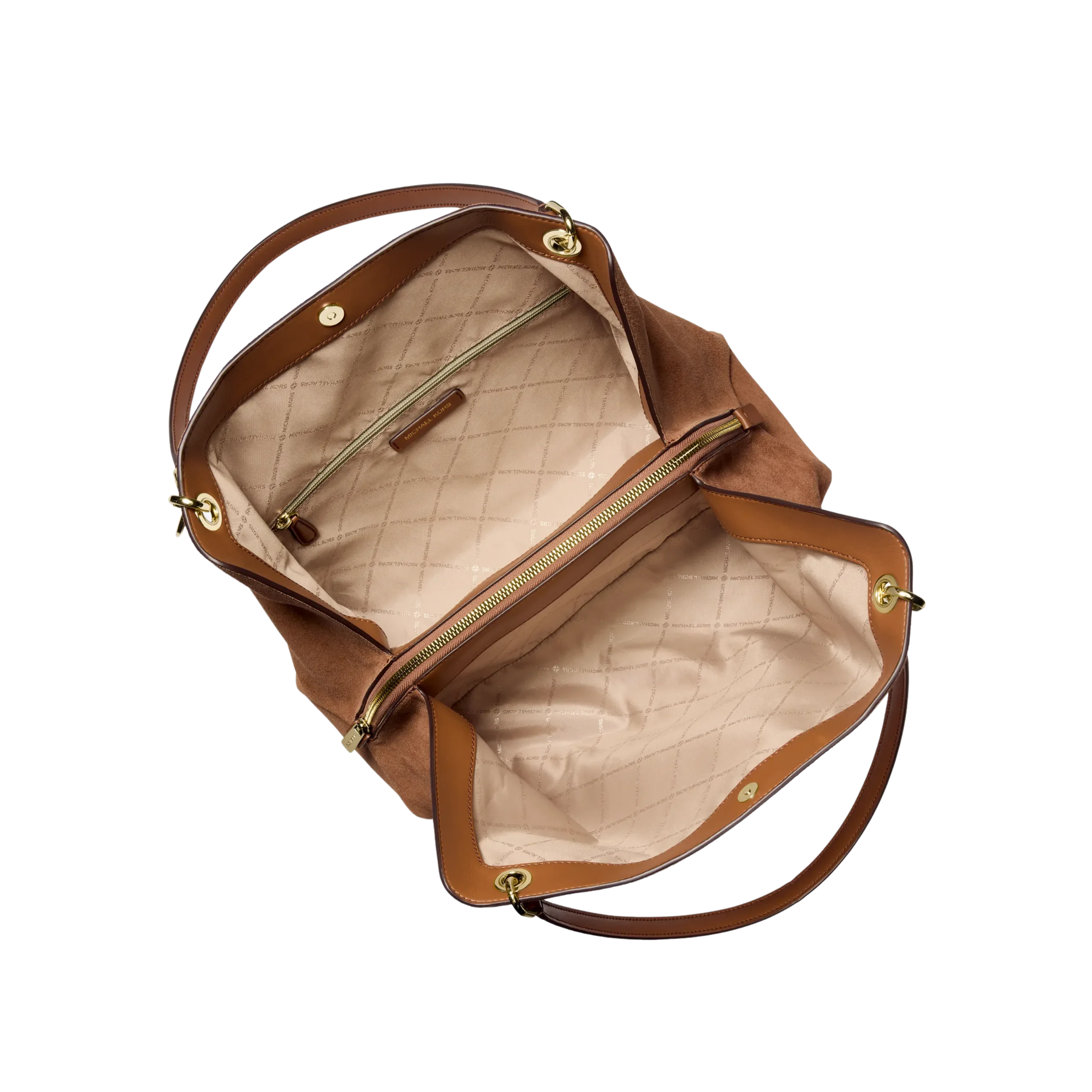 Michael Kors Women Christina Large Suede Shoulder Bag - Luggage